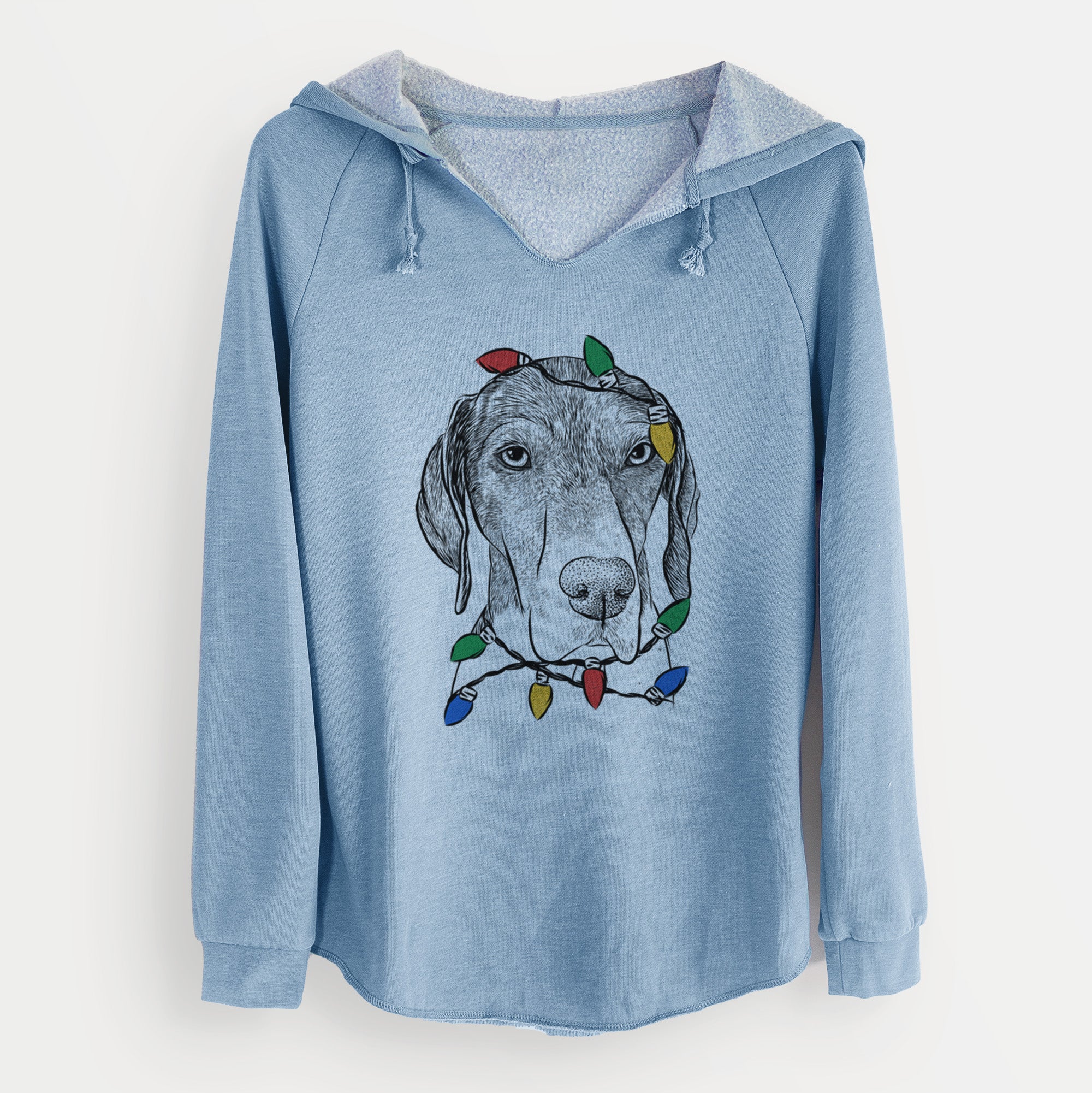 Christmas Lights Bohdi the German Shorthaired Pointer - Cali Wave Hooded Sweatshirt