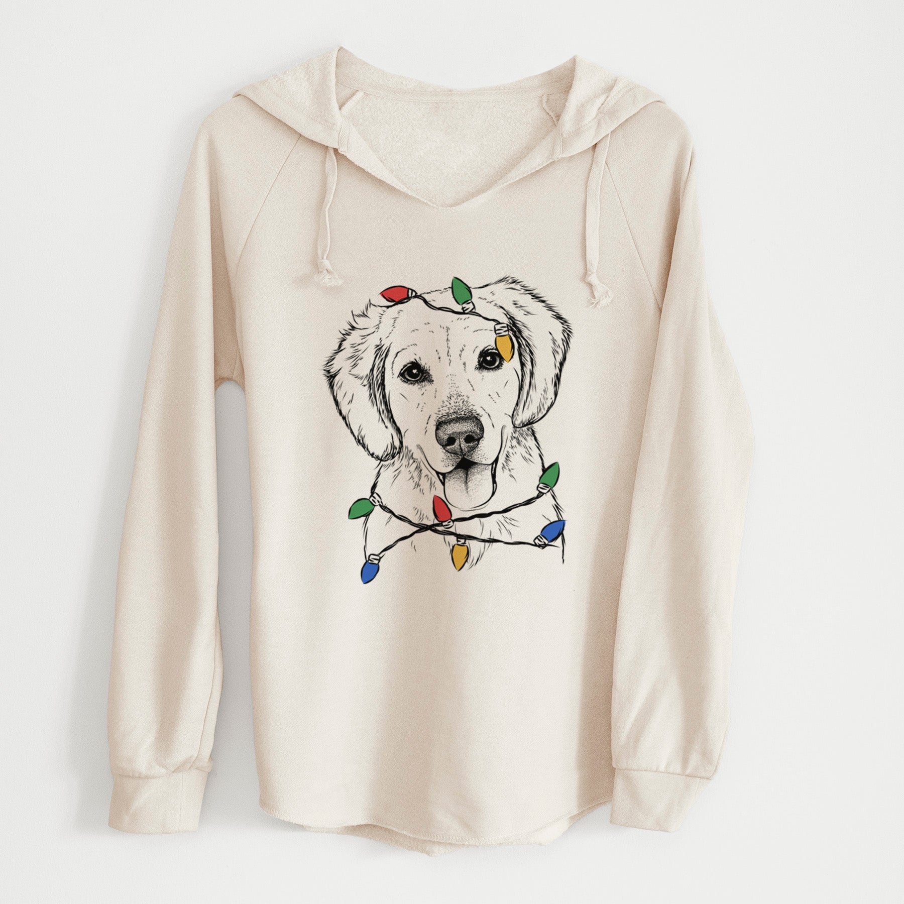 Christmas Lights Bojo the Golden Retriever - Cali Wave Hooded Sweatshirt
