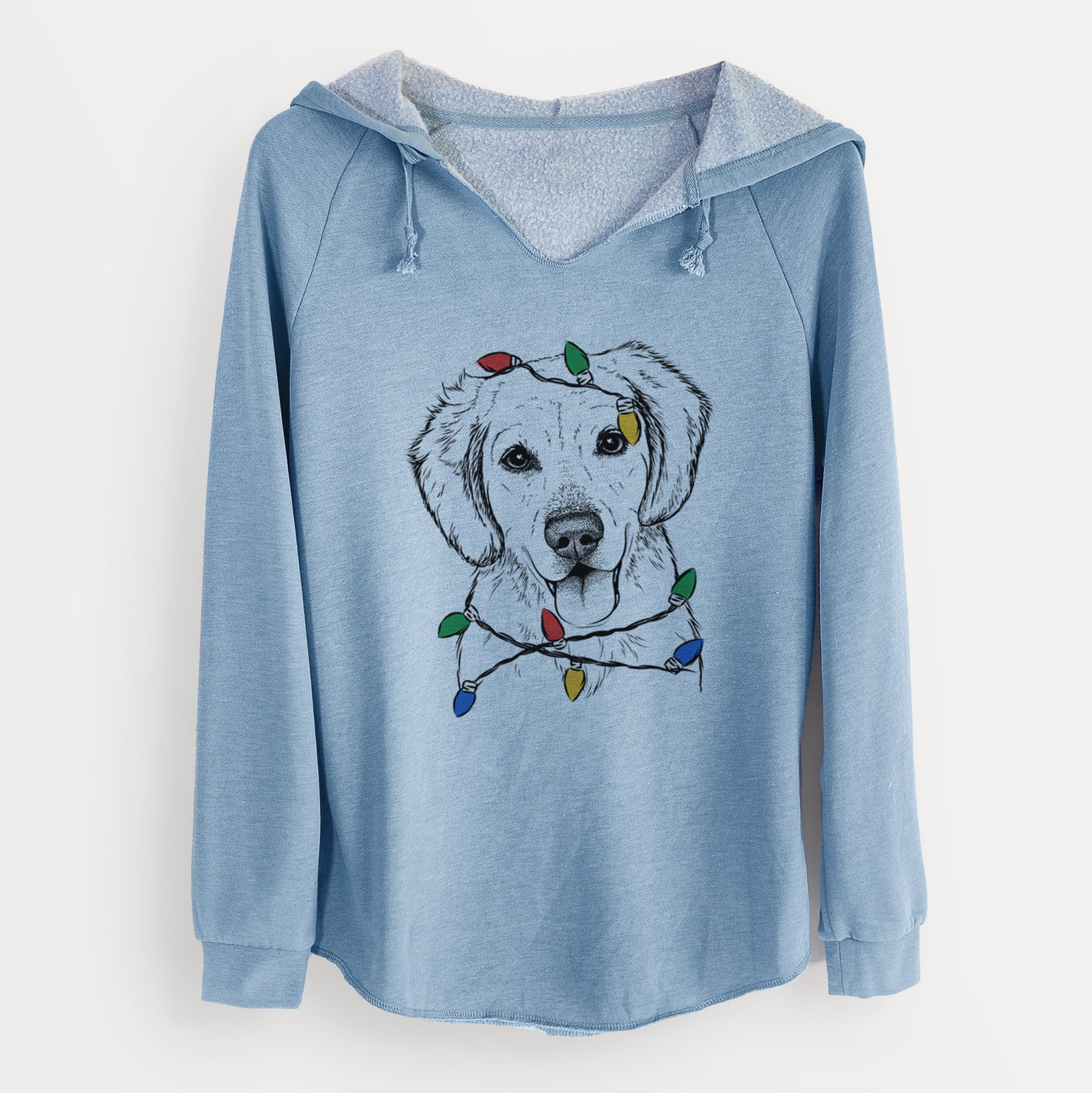 Christmas Lights Bojo the Golden Retriever - Cali Wave Hooded Sweatshirt