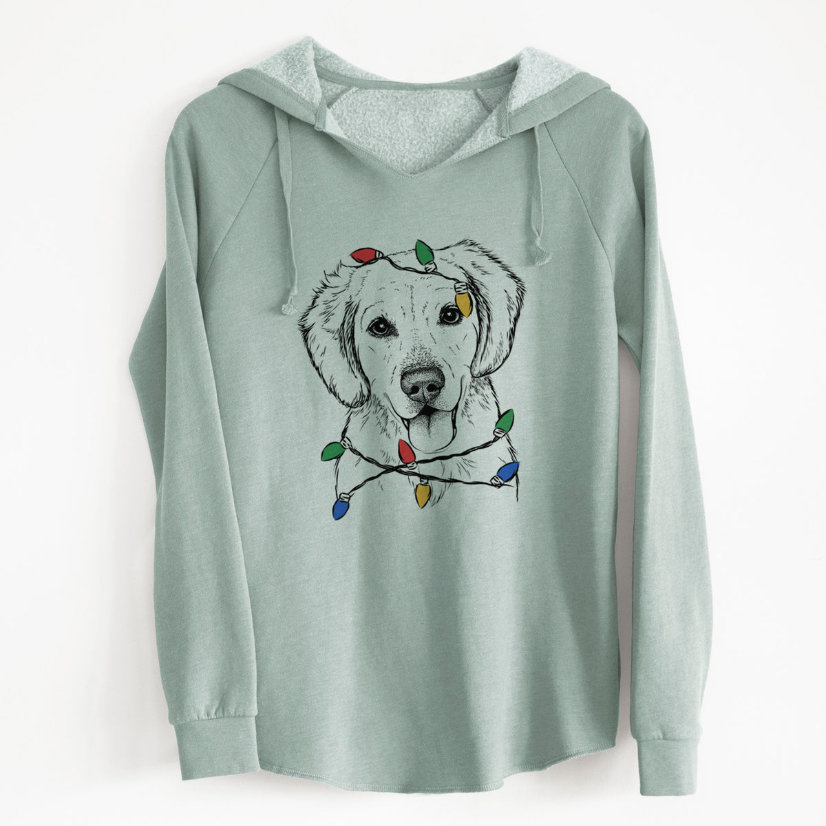 Christmas Lights Bojo the Golden Retriever - Cali Wave Hooded Sweatshirt