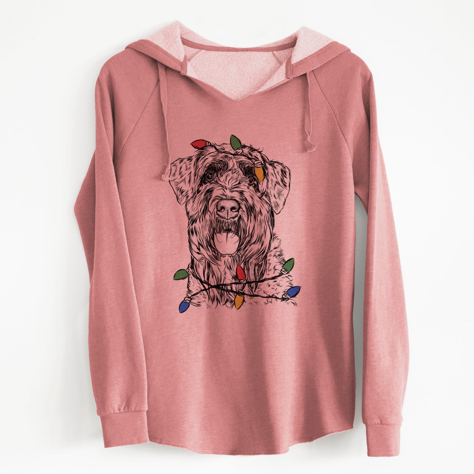 Christmas Lights Bonnie the Bouvier Des Flandres - Cali Wave Hooded Sweatshirt