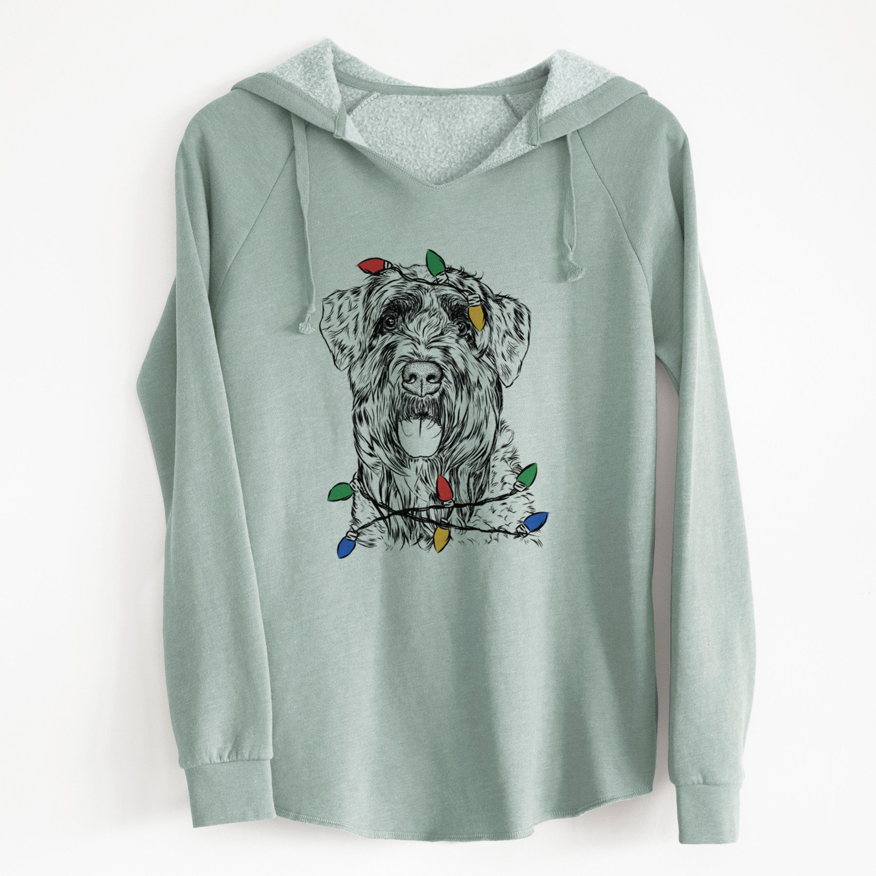 Christmas Lights Bonnie the Bouvier Des Flandres - Cali Wave Hooded Sweatshirt