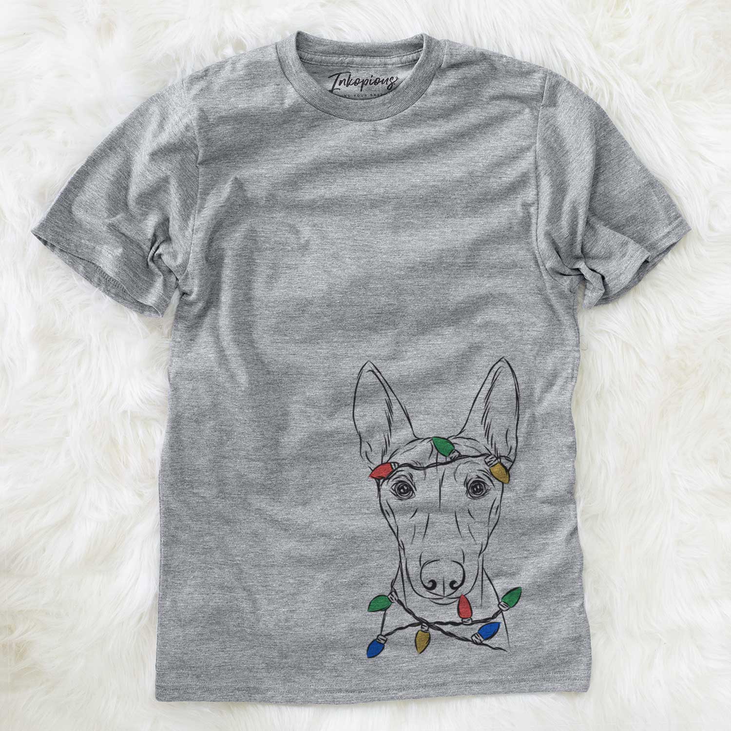 Christmas Lights Bonsai the Basenji - Unisex Crewneck