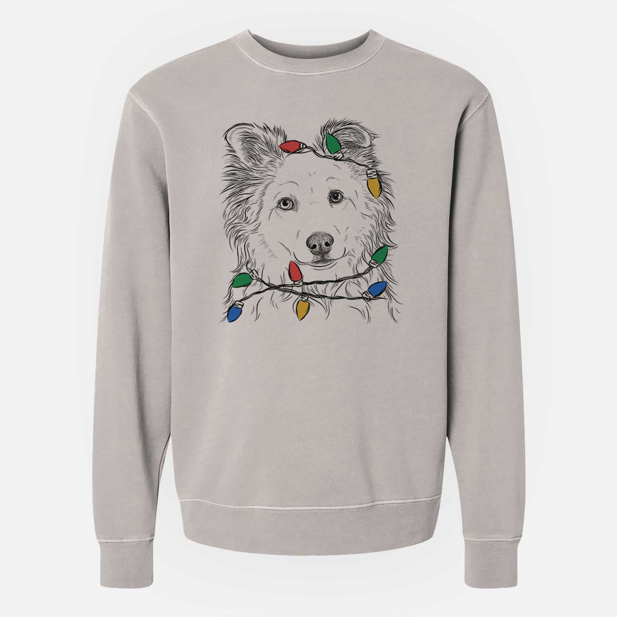 Christmas Lights Bonsai the Mixed Breed - Unisex Pigment Dyed Crew Sweatshirt