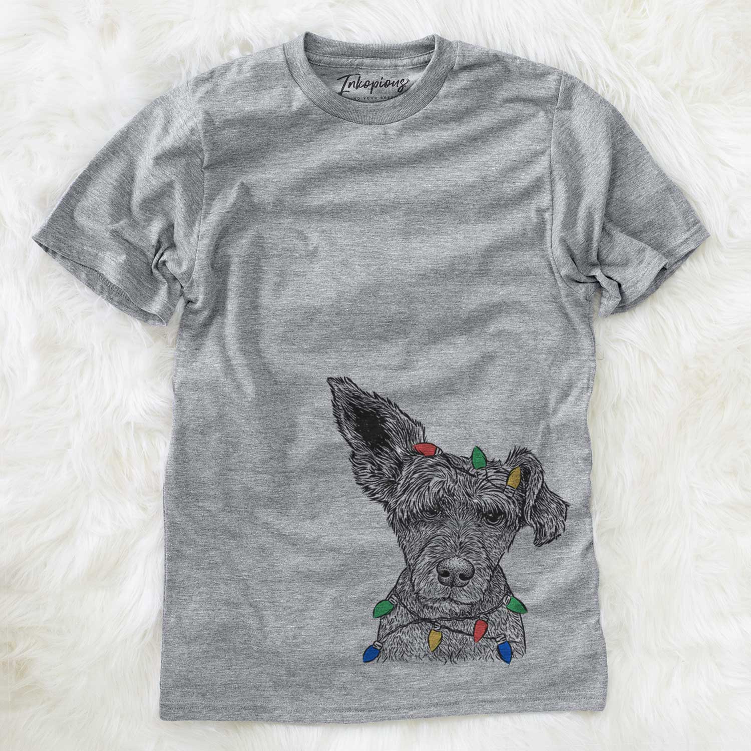 Christmas Lights Boodles the Schnauzer Mix - Unisex Crewneck