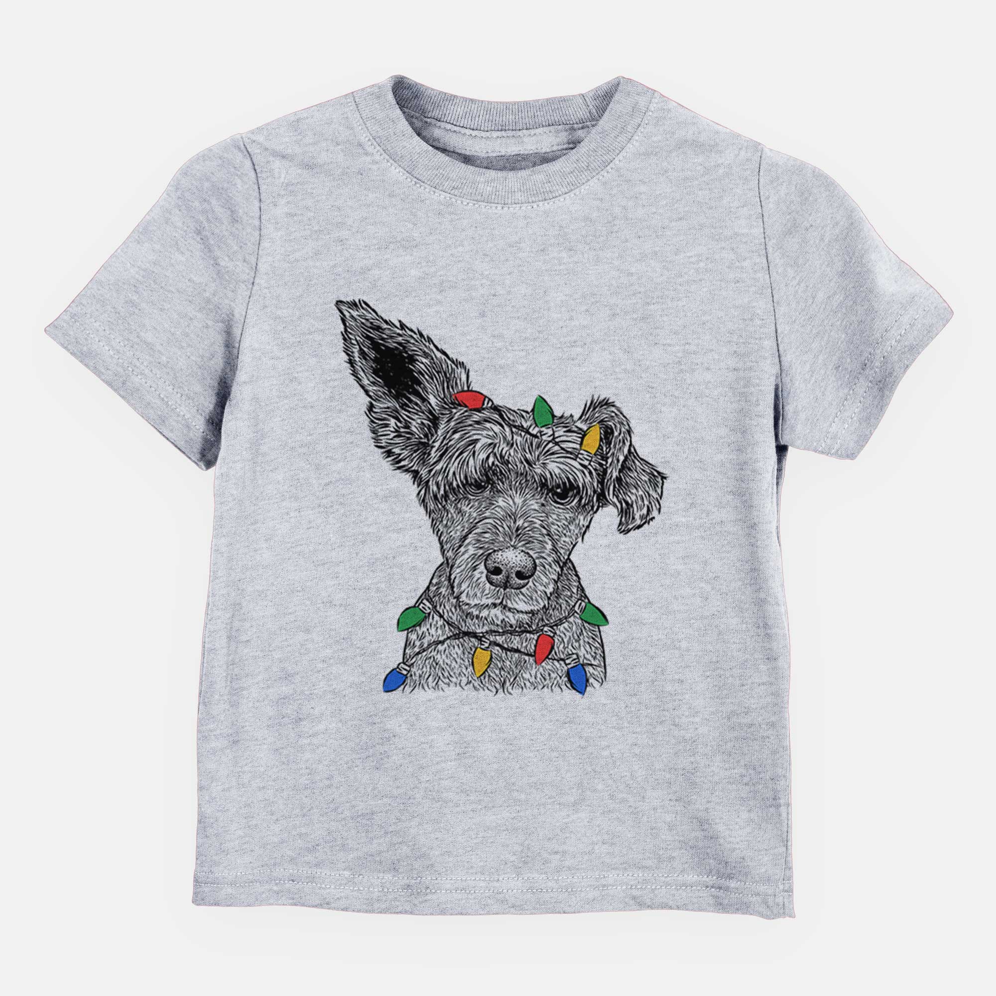 Christmas Lights Boodles the Schnauzer Mix - Kids/Youth/Toddler Shirt