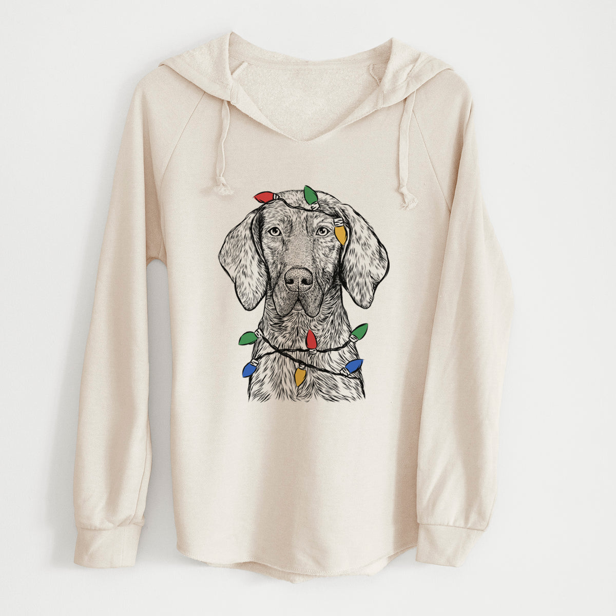 Christmas Lights Boone the Plott Hound - Cali Wave Hooded Sweatshirt