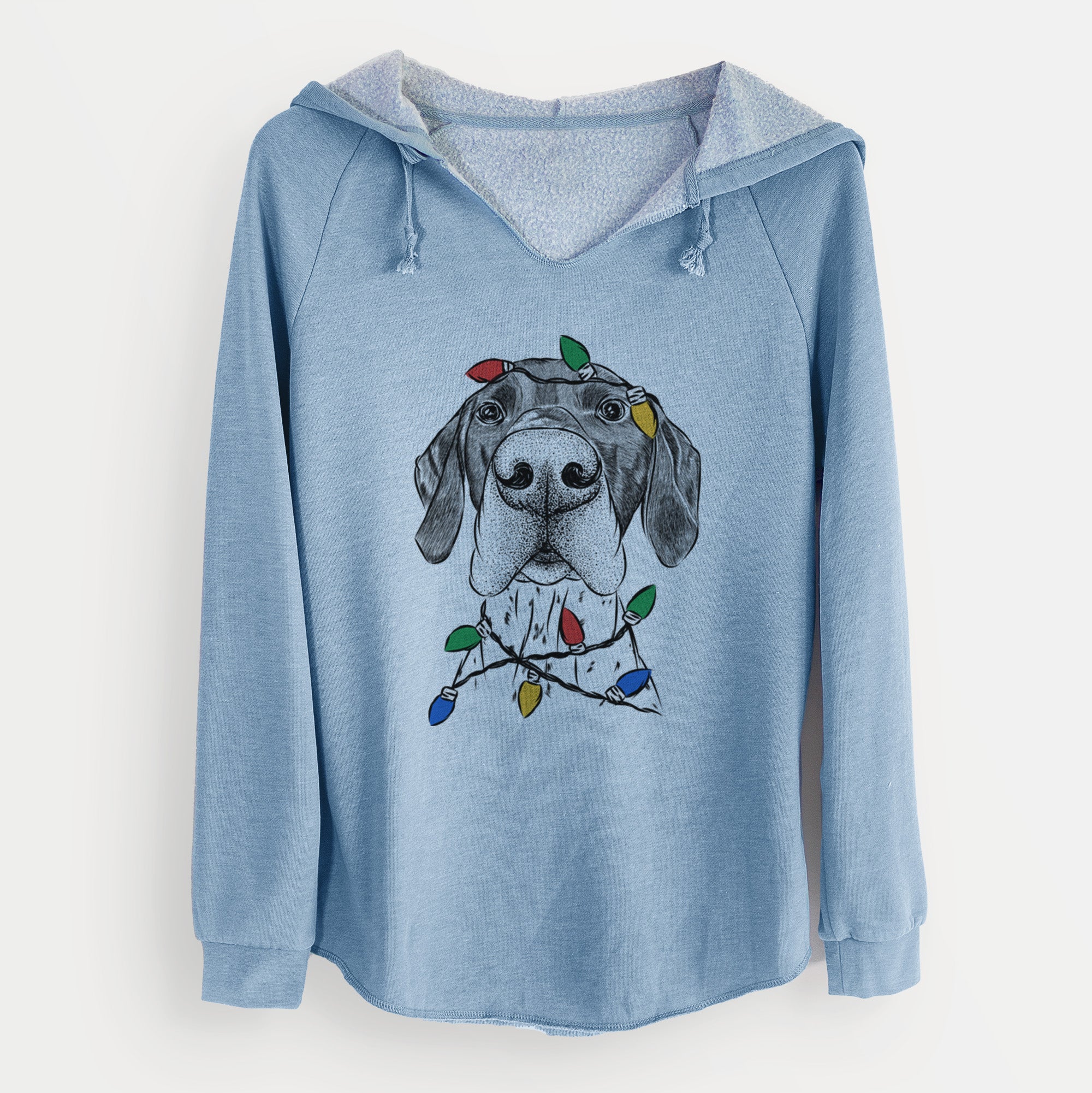 Christmas Lights Booze the German Shorthaired Pointer - Cali Wave Hooded Sweatshirt