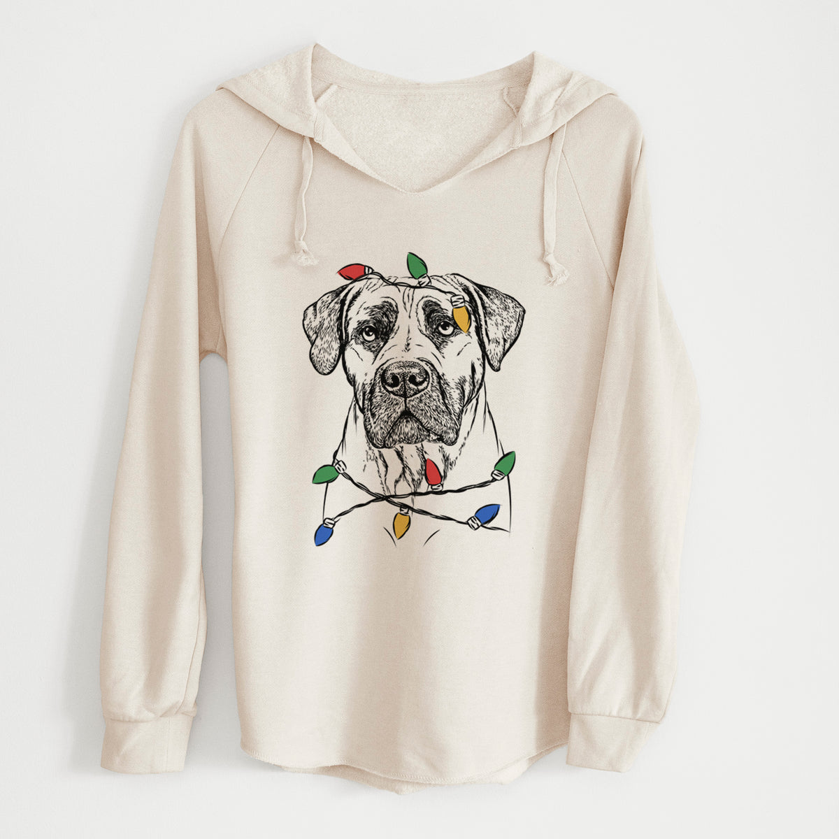 Christmas Lights Boris the Boerboel - Cali Wave Hooded Sweatshirt