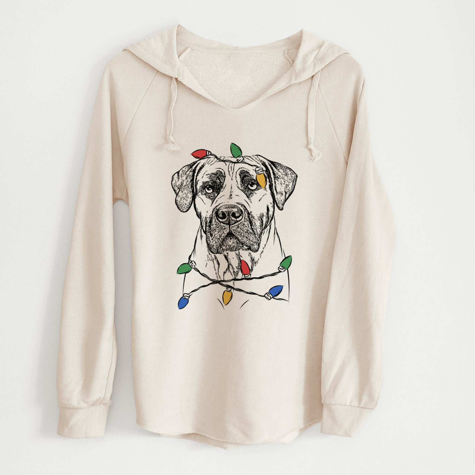 Christmas Lights Boris the Boerboel - Cali Wave Hooded Sweatshirt