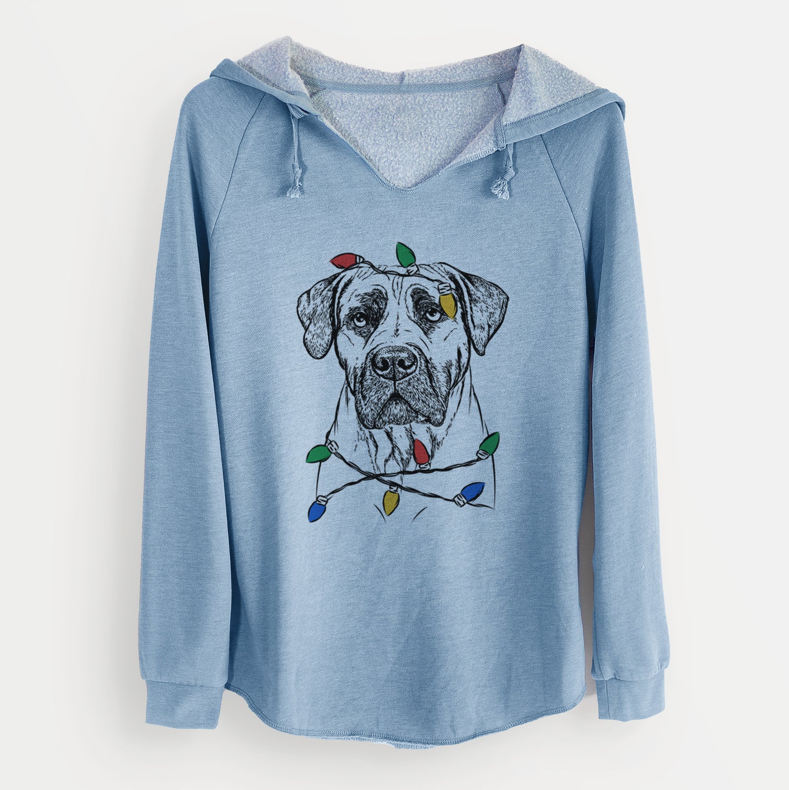 Christmas Lights Boris the Boerboel - Cali Wave Hooded Sweatshirt