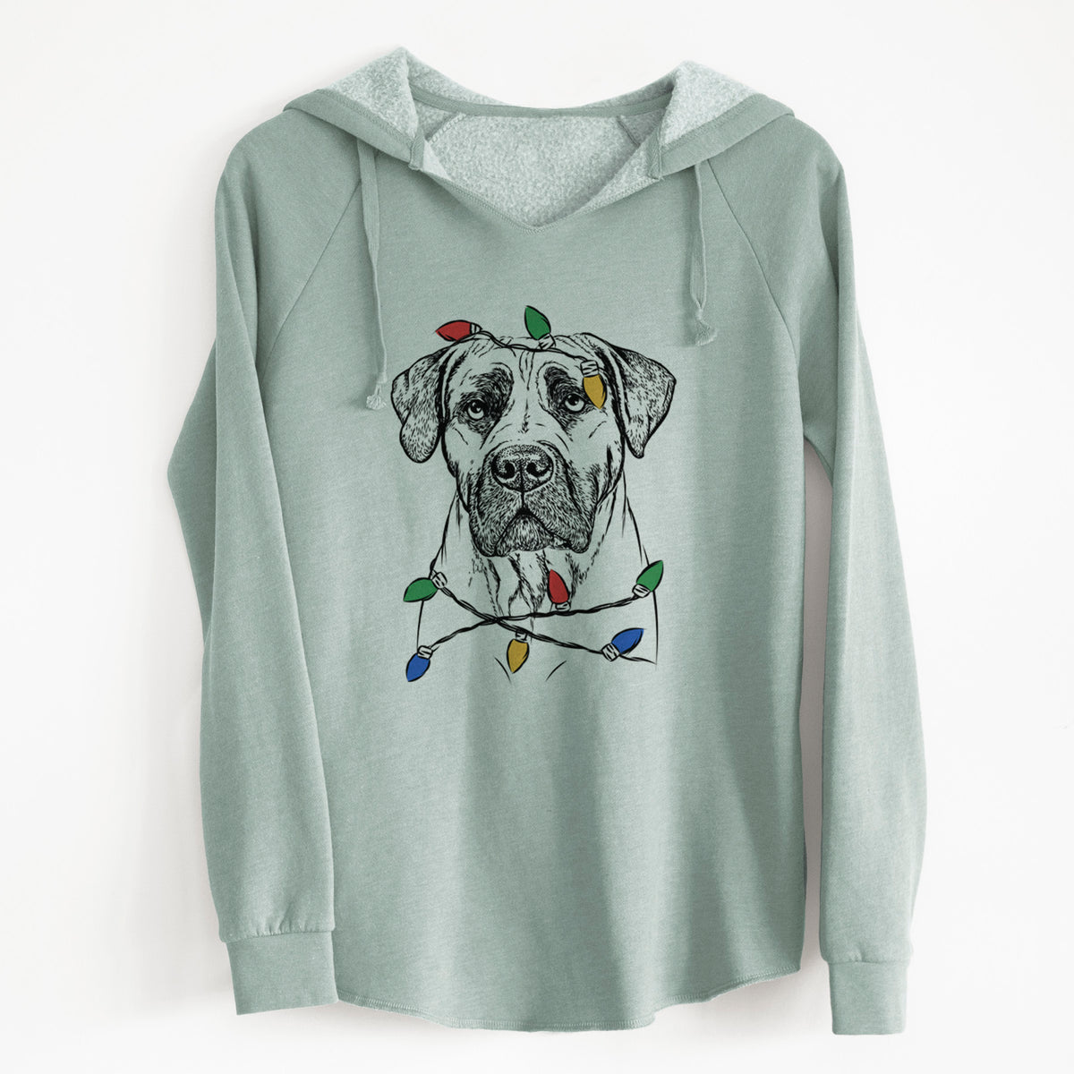 Christmas Lights Boris the Boerboel - Cali Wave Hooded Sweatshirt