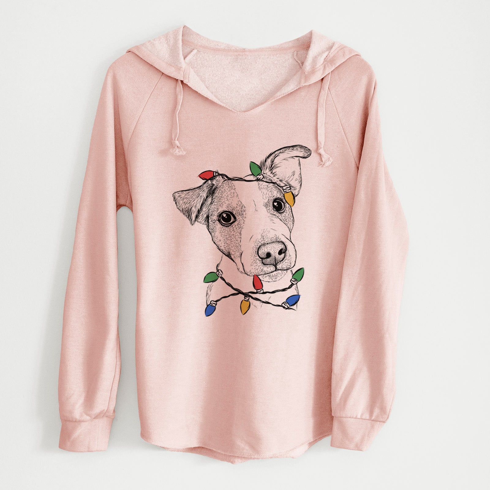 Christmas Lights Bosse the Jack Russell Terrier - Cali Wave Hooded Sweatshirt