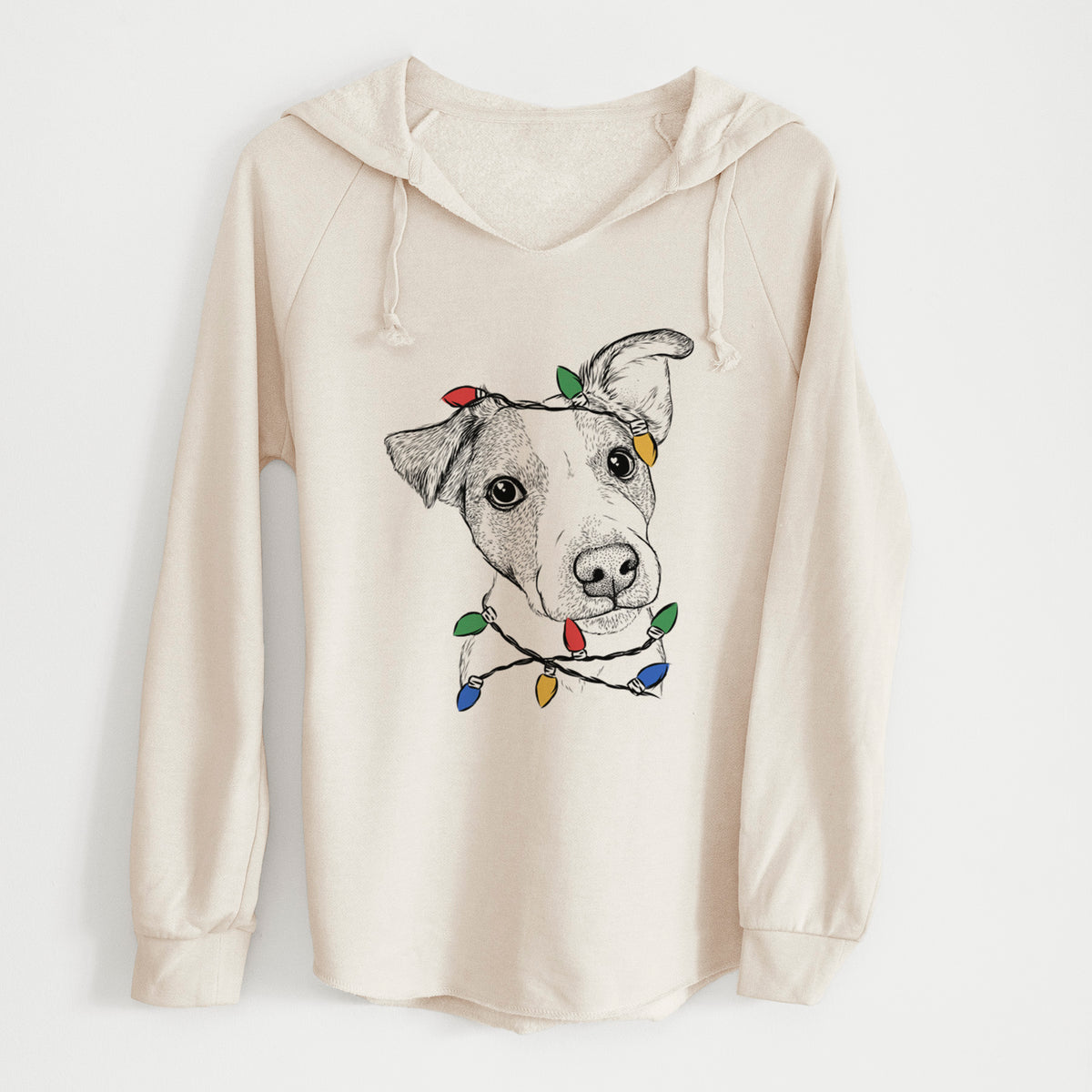 Christmas Lights Bosse the Jack Russell Terrier - Cali Wave Hooded Sweatshirt