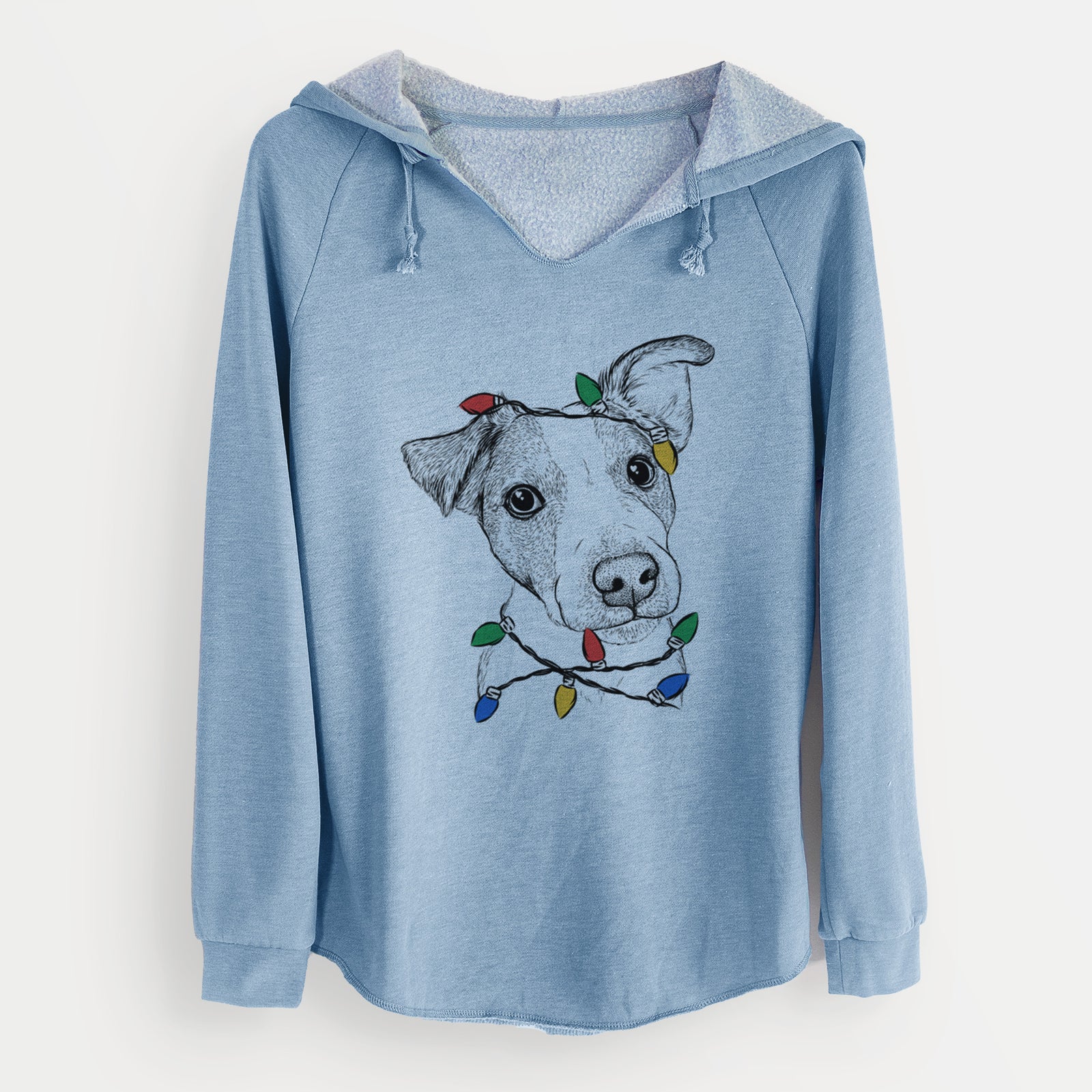 Christmas Lights Bosse the Jack Russell Terrier - Cali Wave Hooded Sweatshirt