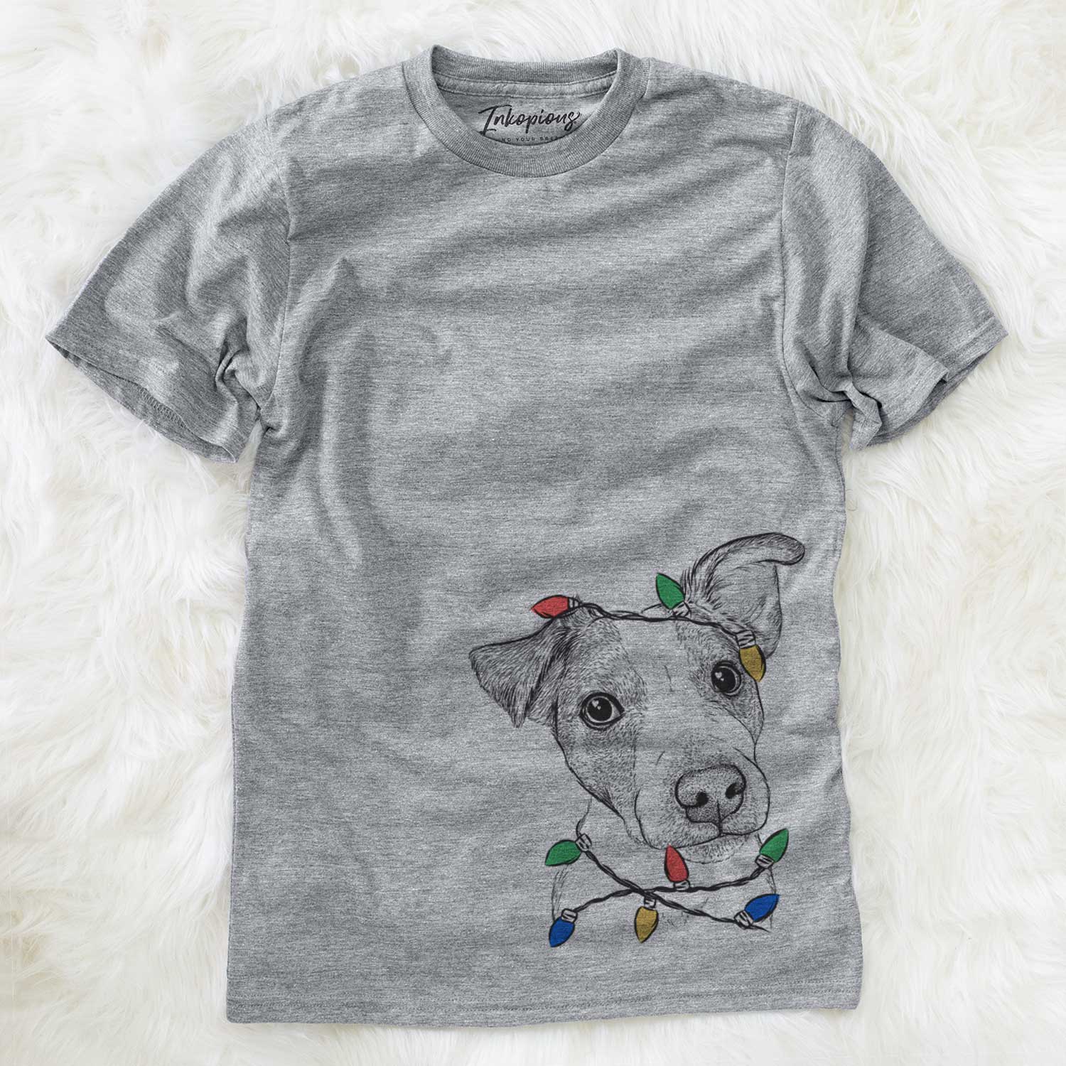 Christmas Lights Bosse the Jack Russell Terrier - Unisex Crewneck