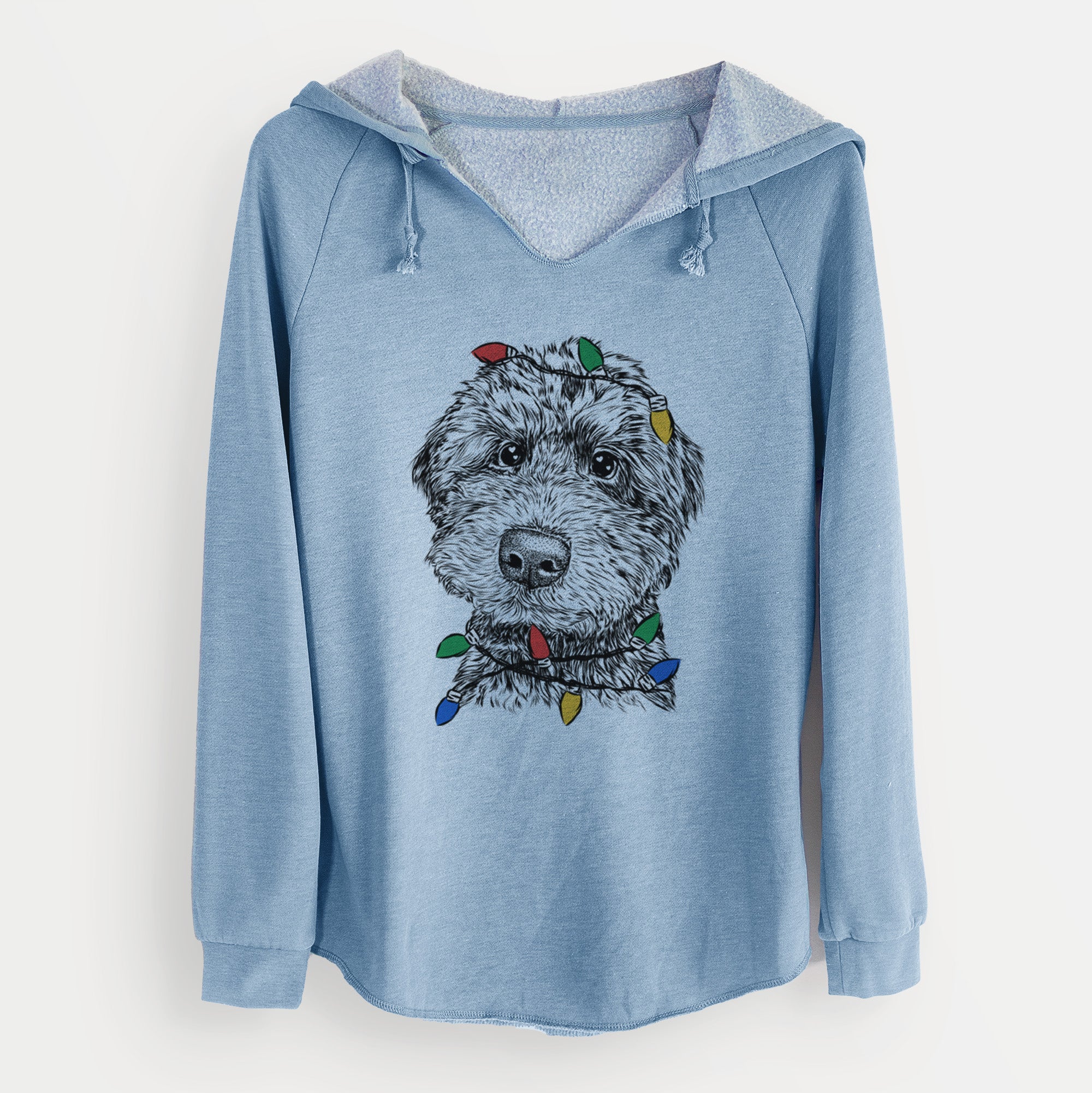 Christmas Lights Bowser the Whoodle - Cali Wave Hooded Sweatshirt