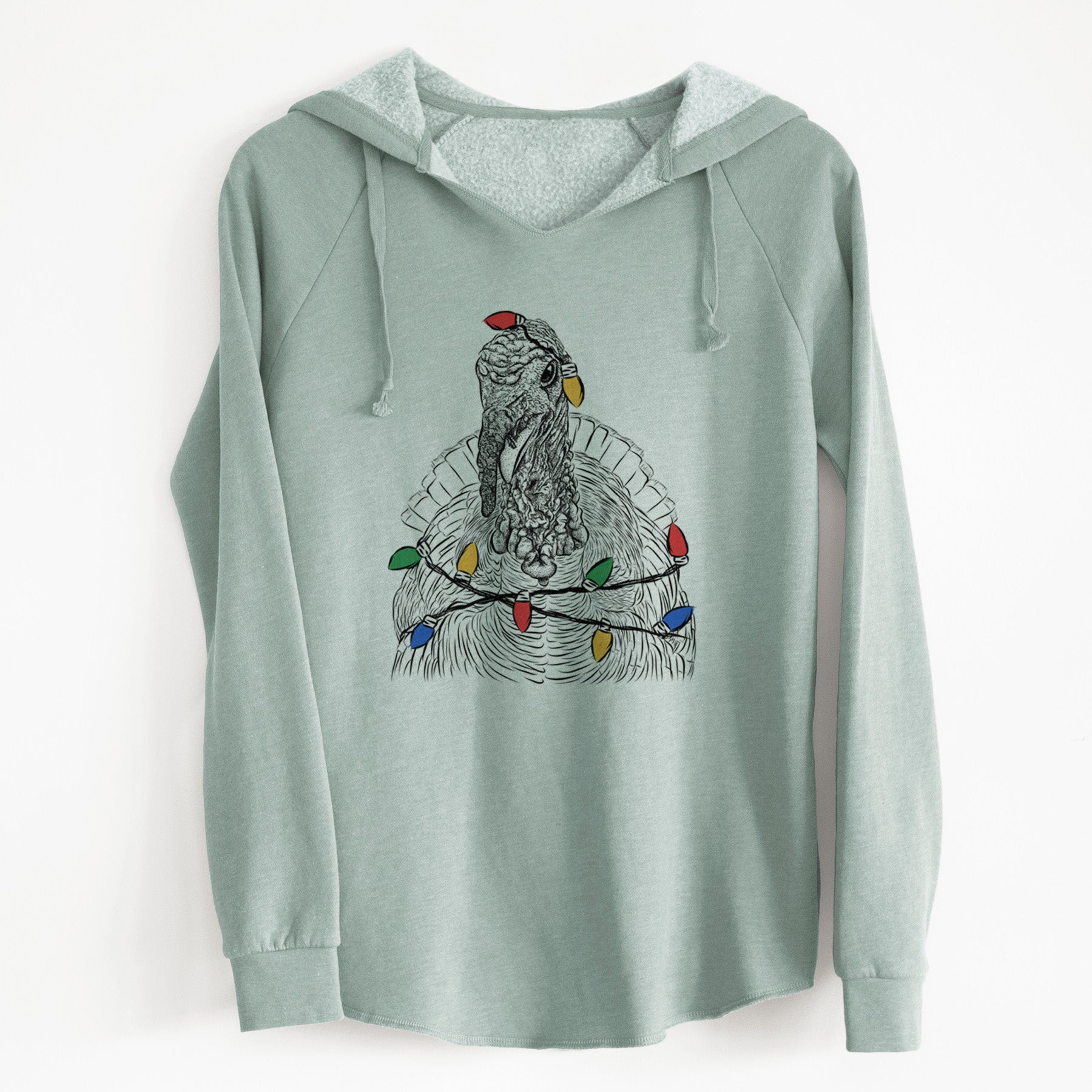 Christmas Lights Brady the Turkey - Cali Wave Hooded Sweatshirt