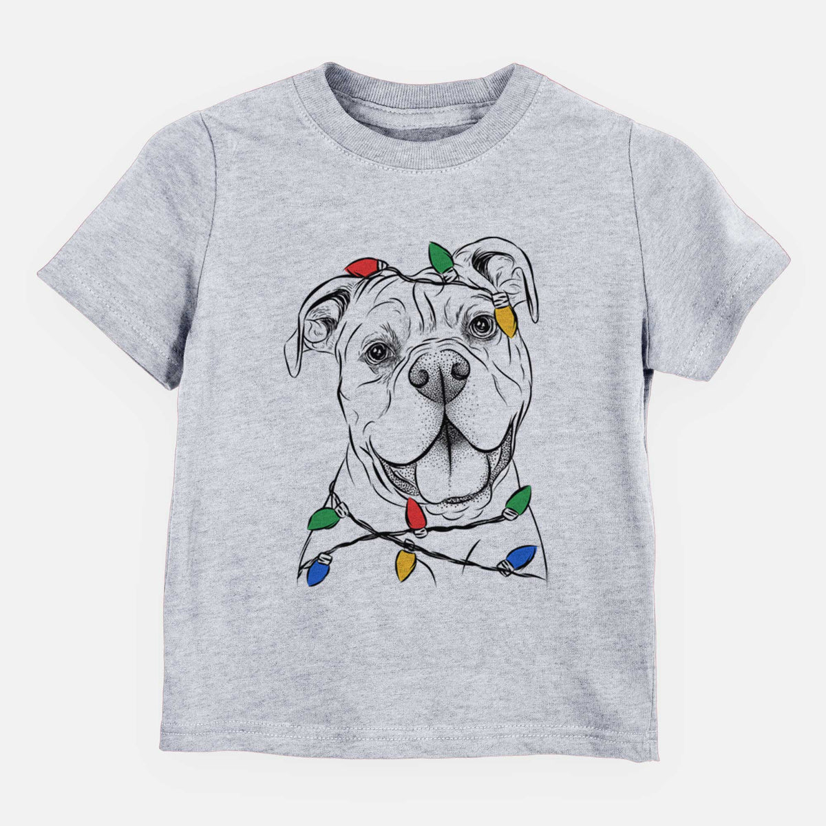 Christmas Lights Bravo the Bulldog Mix - Kids/Youth/Toddler Shirt