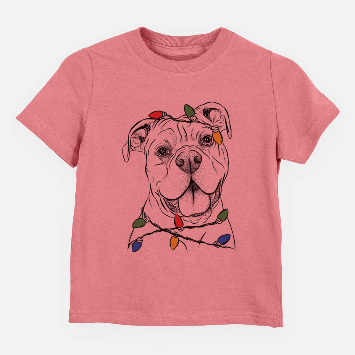 Christmas Lights Bravo the Bulldog Mix - Kids/Youth/Toddler Shirt