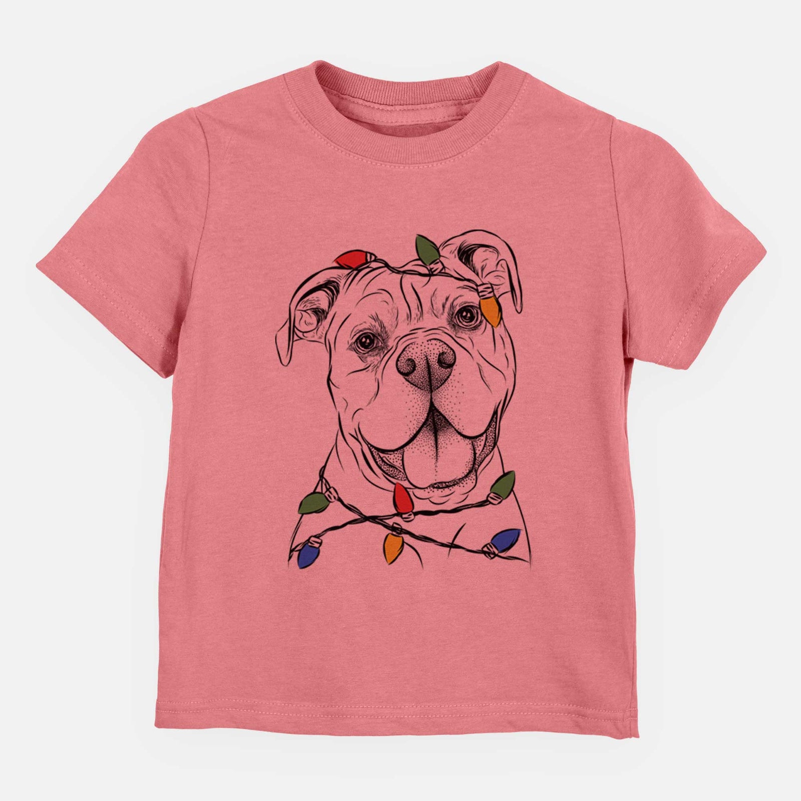Christmas Lights Bravo the Bulldog Mix - Kids/Youth/Toddler Shirt