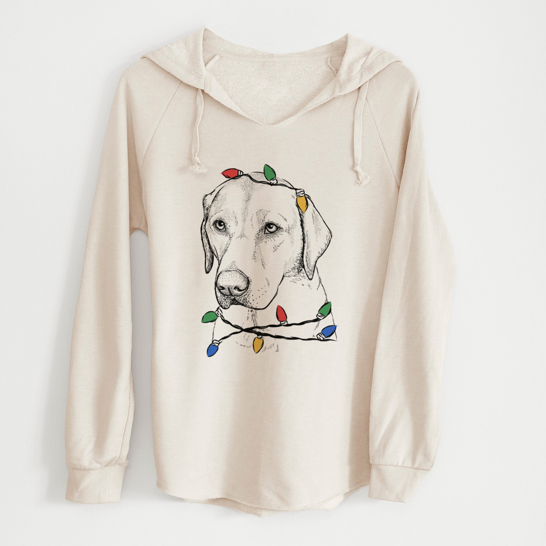 Christmas Lights Braxton the Yellow Lab - Cali Wave Hooded Sweatshirt