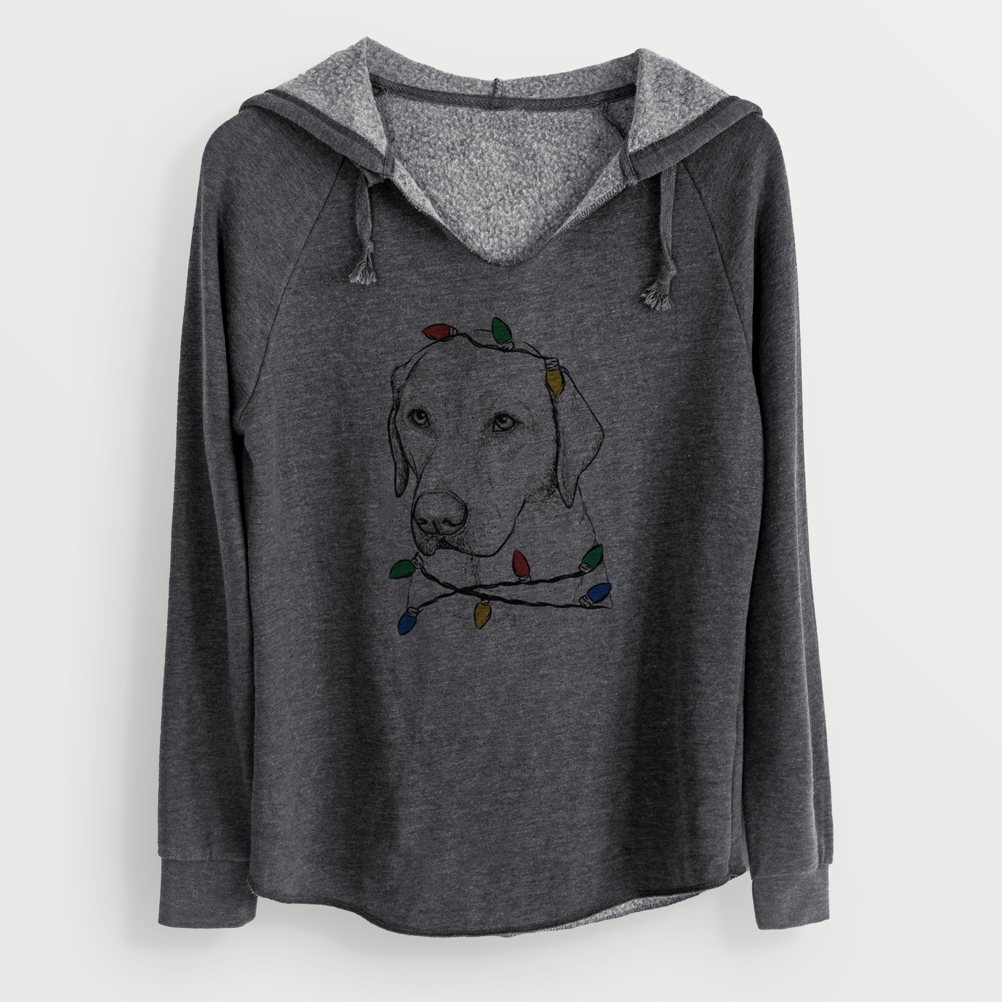 Christmas Lights Braxton the Yellow Lab - Cali Wave Hooded Sweatshirt