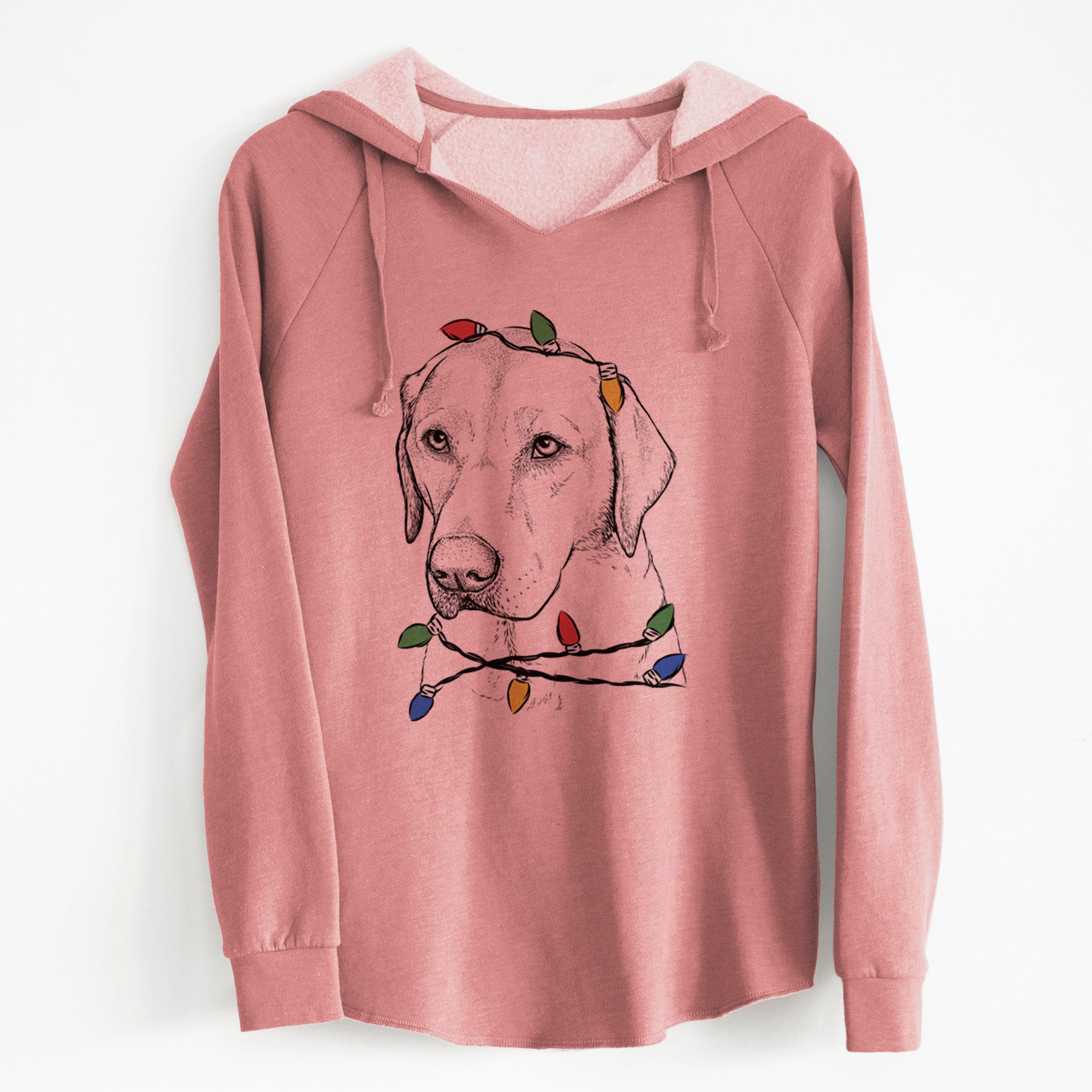 Christmas Lights Braxton the Yellow Lab - Cali Wave Hooded Sweatshirt