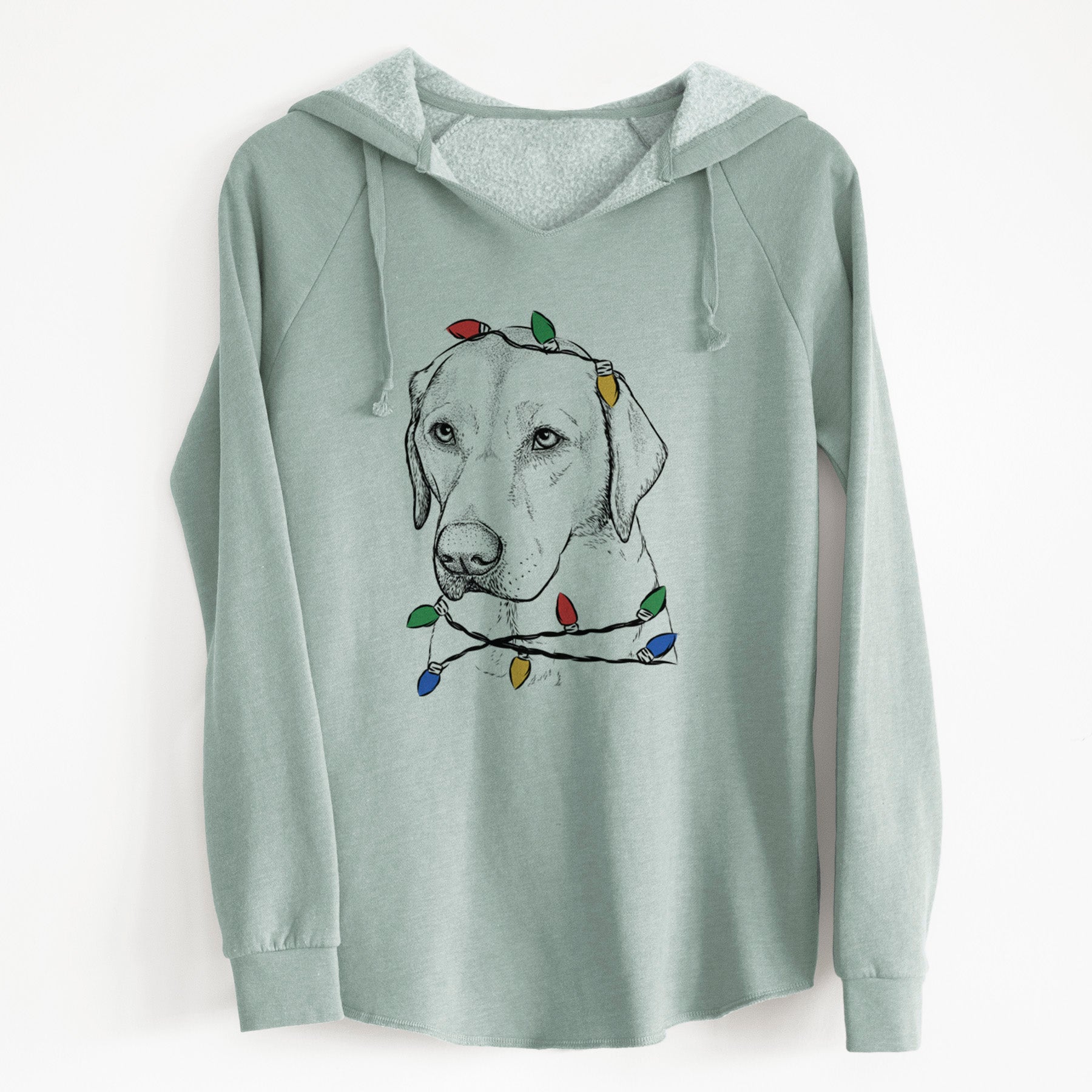 Christmas Lights Braxton the Yellow Lab - Cali Wave Hooded Sweatshirt