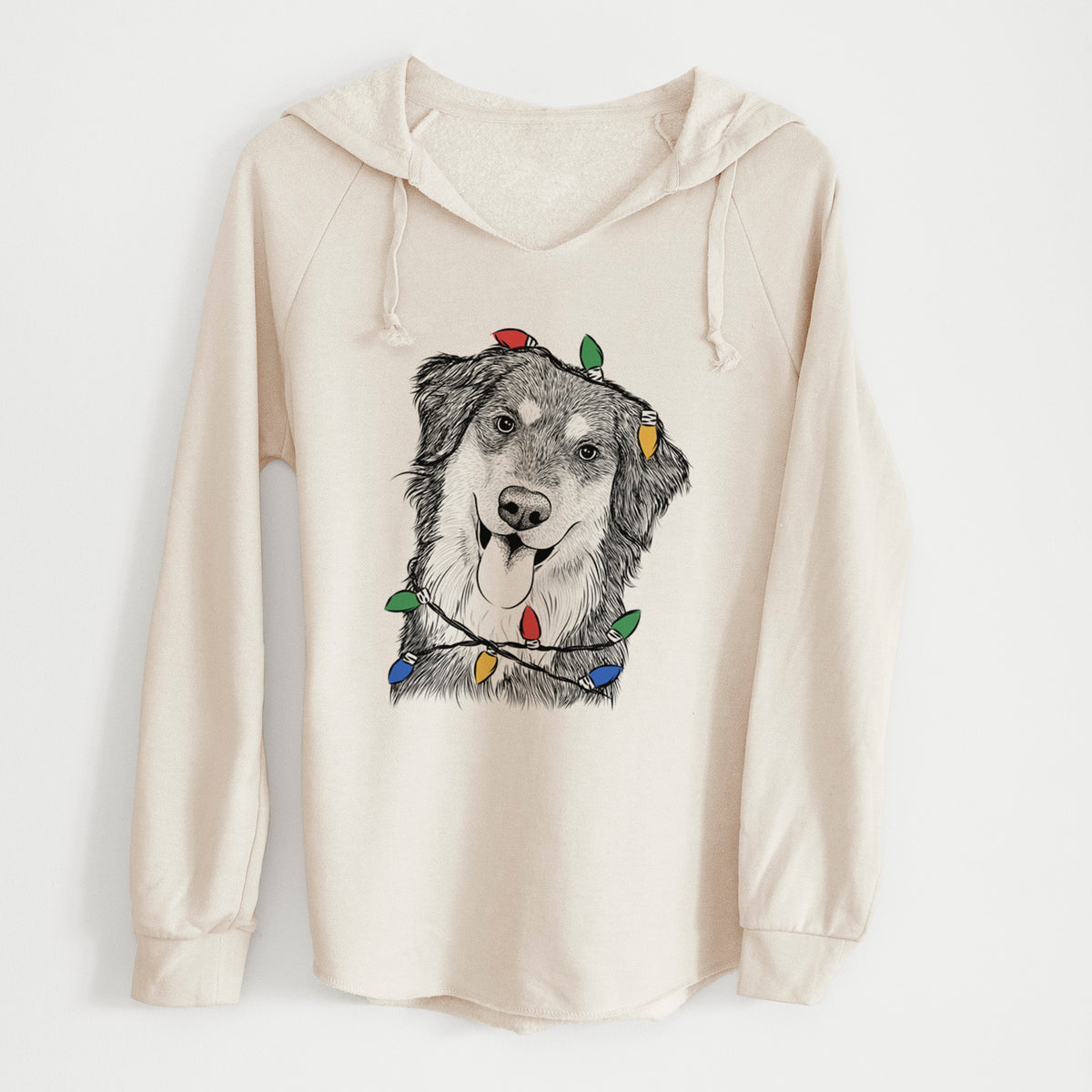 Christmas Lights Brodie the Golden Aussie - Cali Wave Hooded Sweatshirt