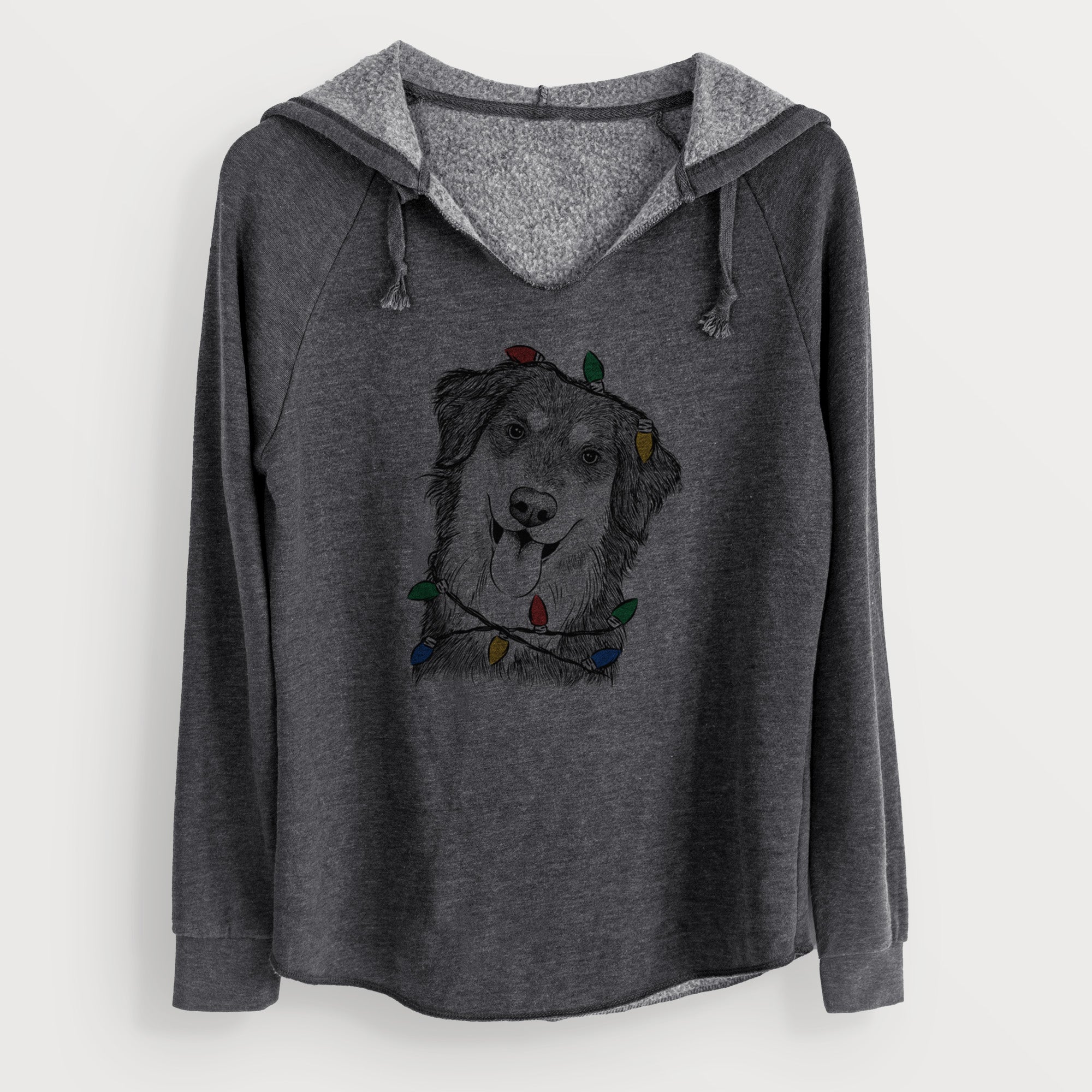 Christmas Lights Brodie the Golden Aussie - Cali Wave Hooded Sweatshirt