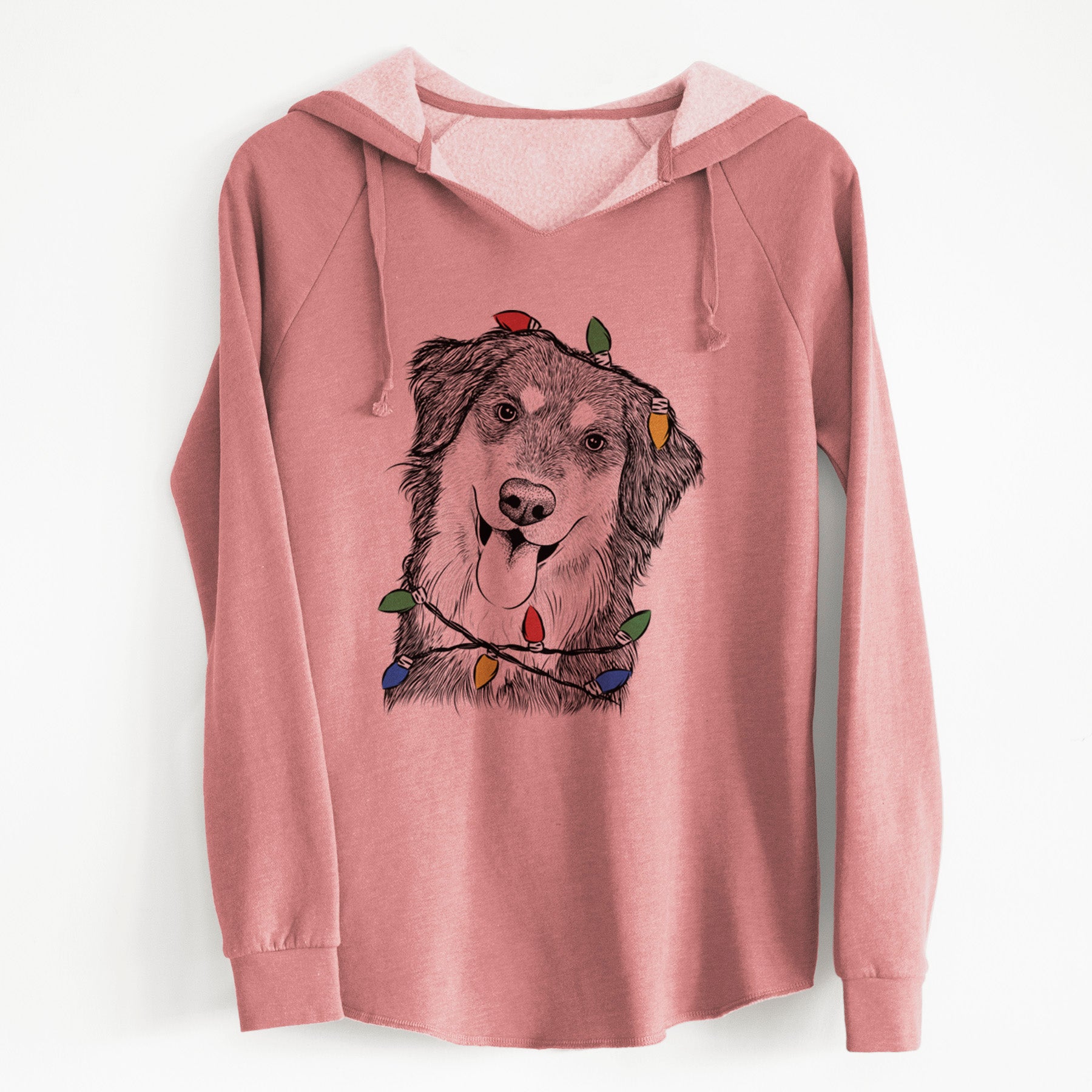 Christmas Lights Brodie the Golden Aussie - Cali Wave Hooded Sweatshirt