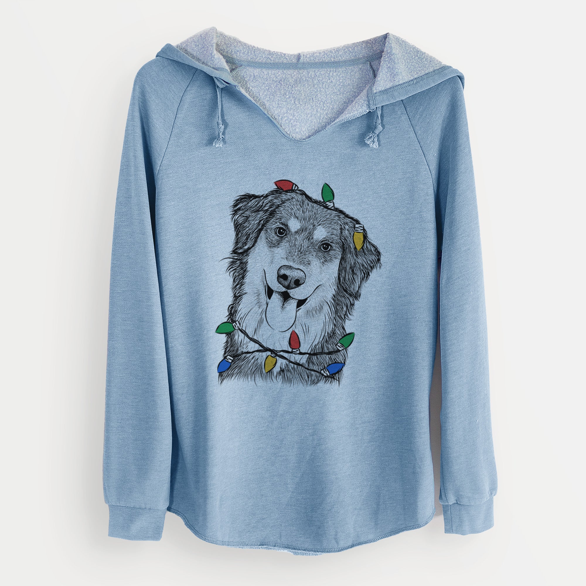 Christmas Lights Brodie the Golden Aussie - Cali Wave Hooded Sweatshirt