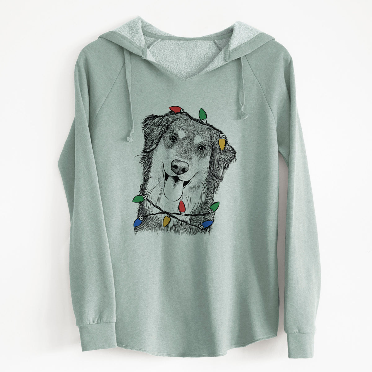 Christmas Lights Brodie the Golden Aussie - Cali Wave Hooded Sweatshirt