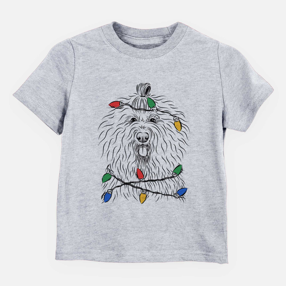 Christmas Lights Brody the Old English Sheepdog - Kids/Youth/Toddler Shirt