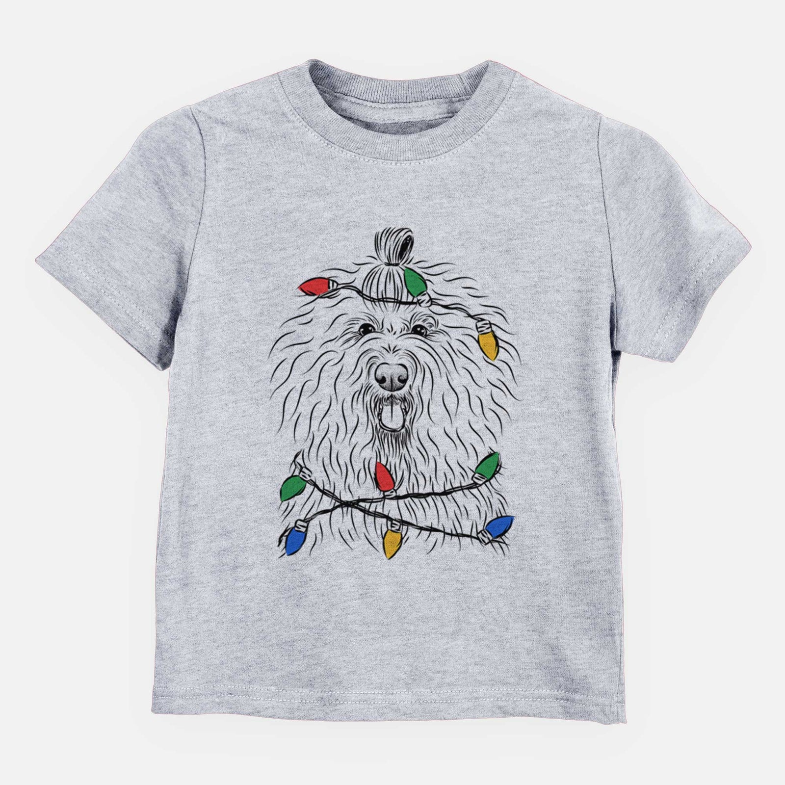 Christmas Lights Brody the Old English Sheepdog - Kids/Youth/Toddler Shirt