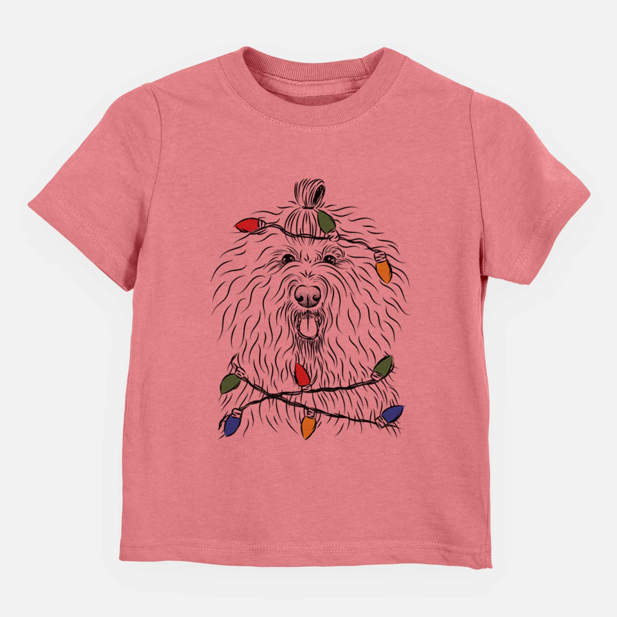 Christmas Lights Brody the Old English Sheepdog - Kids/Youth/Toddler Shirt