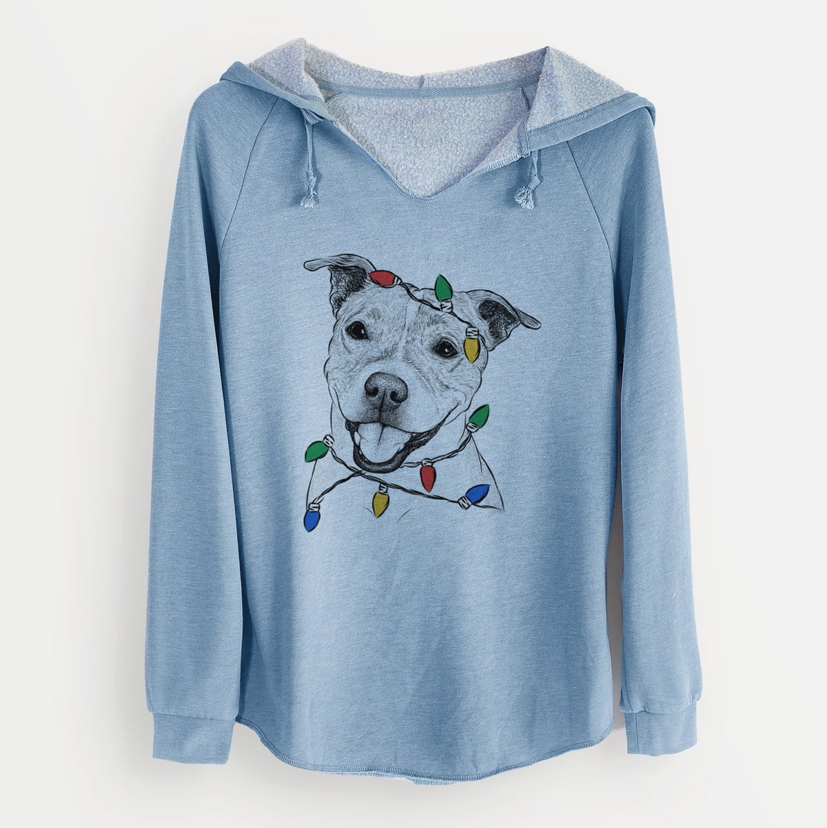 Christmas Lights BrookLyn the Staffordshire Bull Terrier - Cali Wave Hooded Sweatshirt
