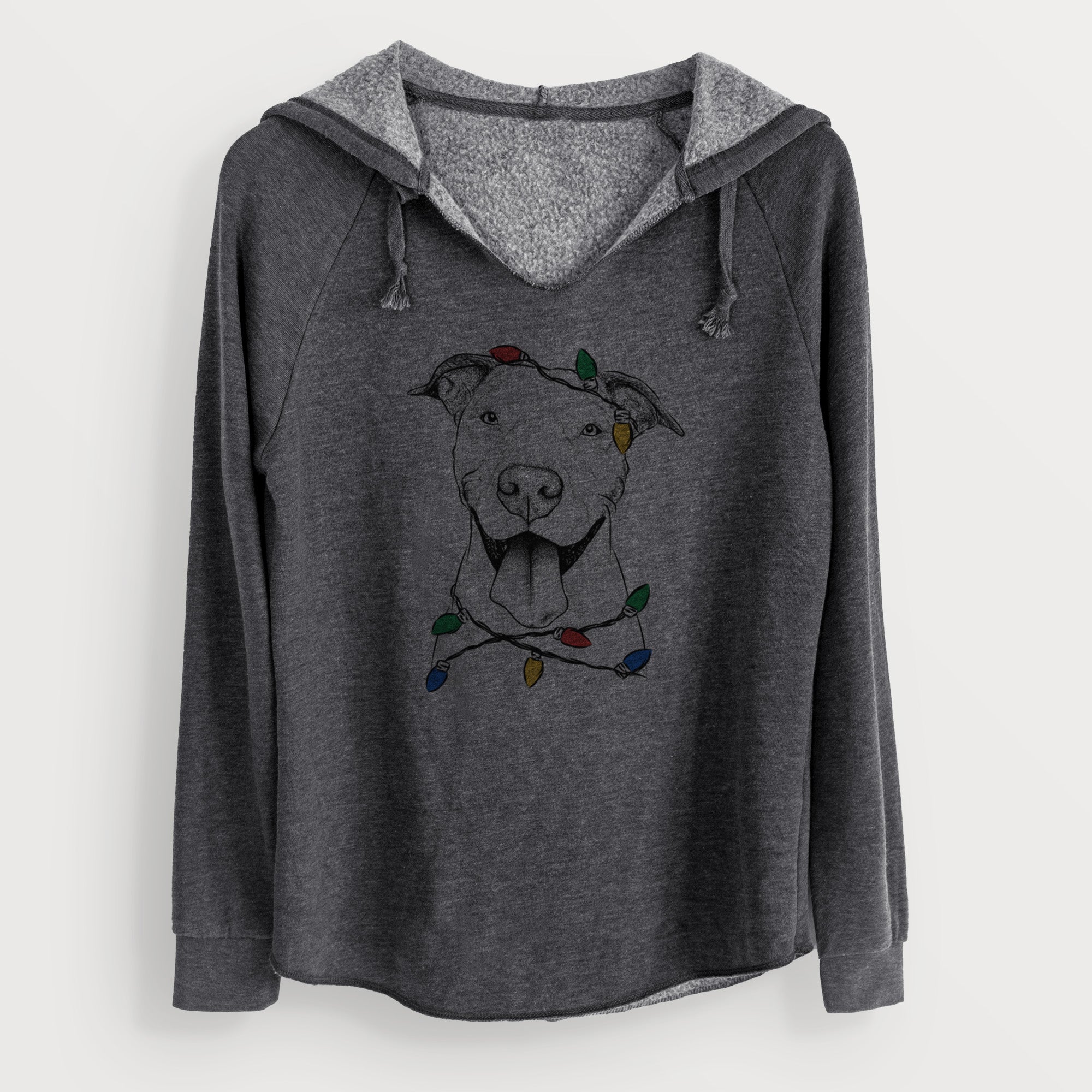 Christmas Lights Bruce the American Staffordshire Terrier - Cali Wave Hooded Sweatshirt