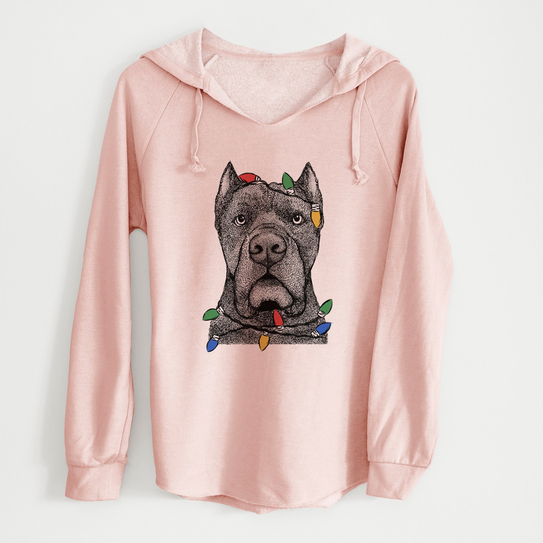 Christmas Lights Bruno the Cane Corso - Cali Wave Hooded Sweatshirt