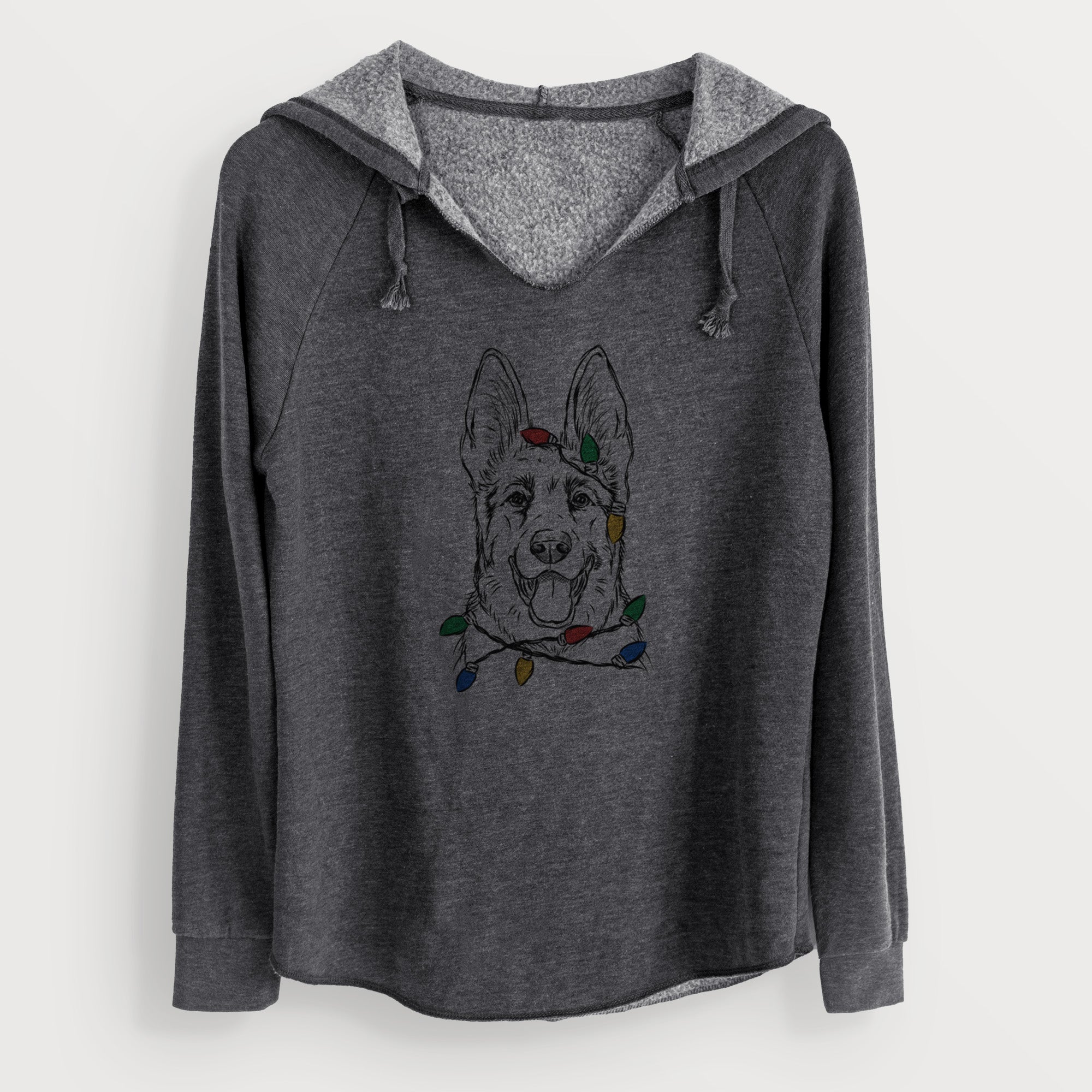 Christmas Lights Brutus the German Shepherd - Cali Wave Hooded Sweatshirt