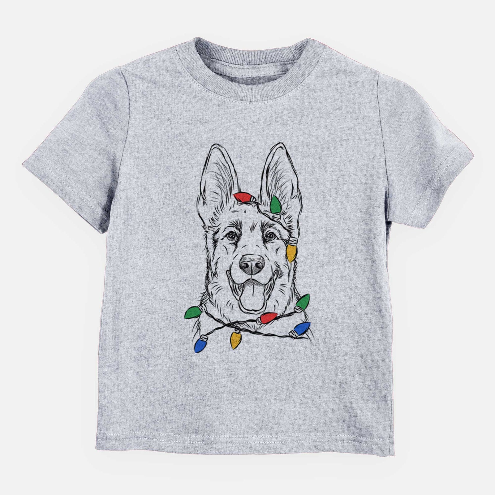 Christmas Lights Brutus the German Shepherd - Kids/Youth/Toddler Shirt