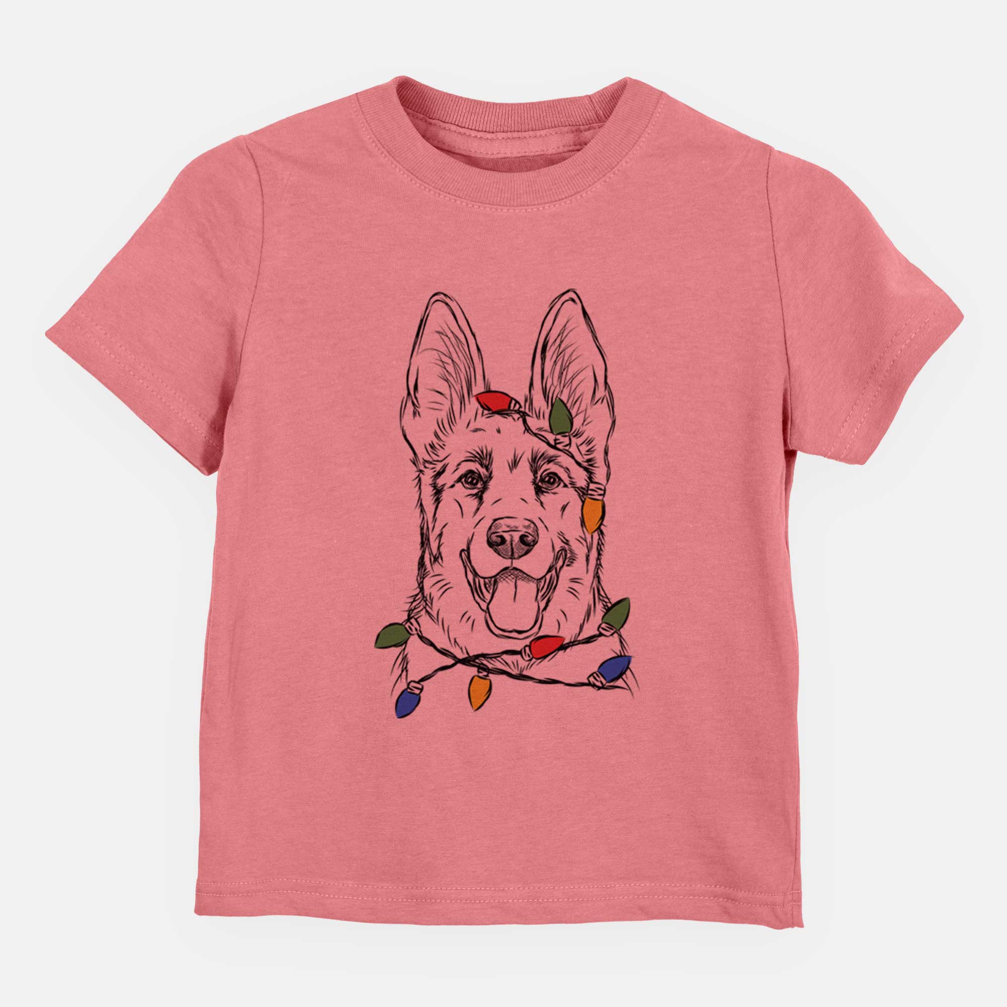 Christmas Lights Brutus the German Shepherd - Kids/Youth/Toddler Shirt