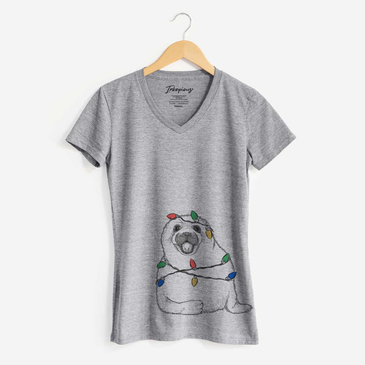 Christmas Lights Bub the Harp Seal - Women's V-neck Shirt