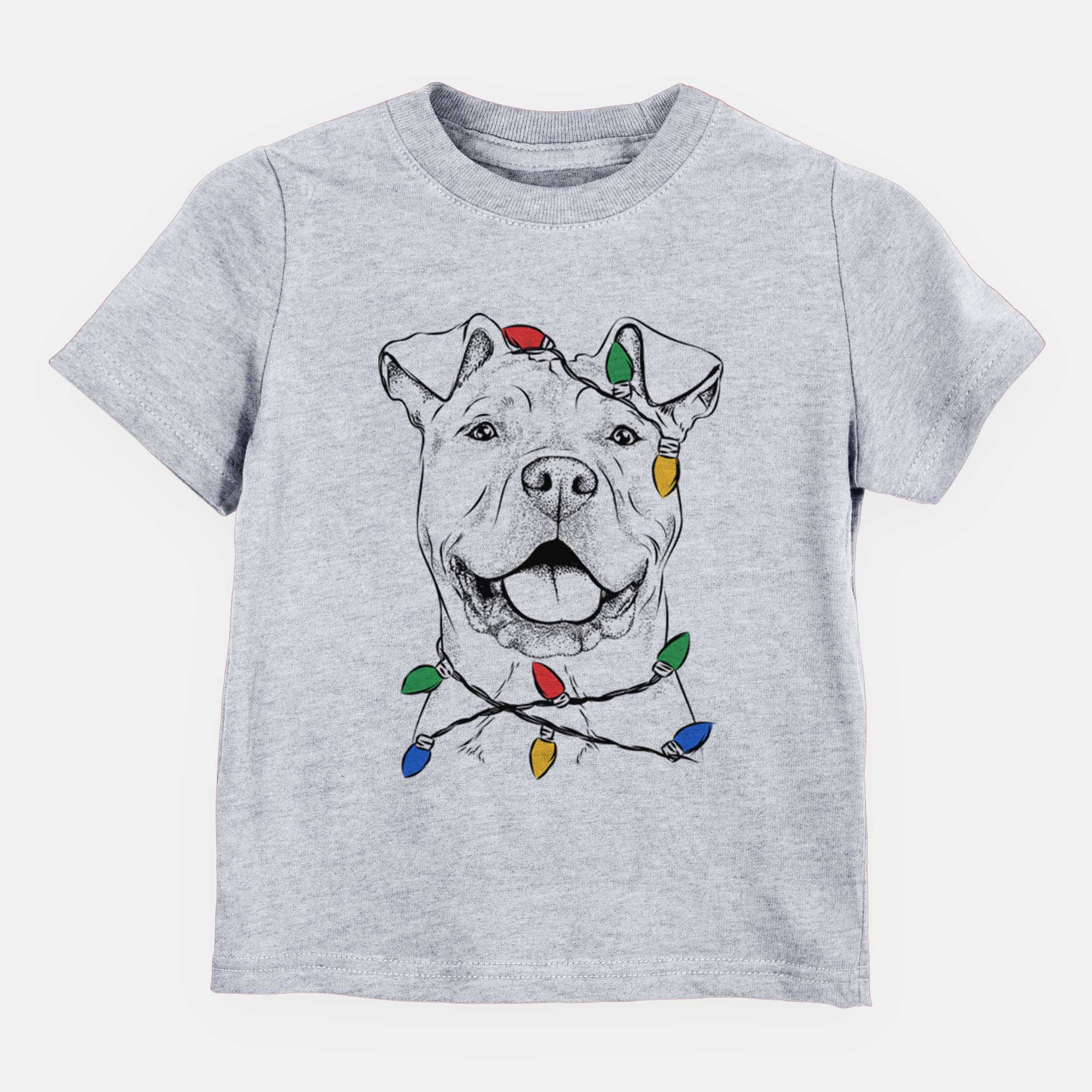 Christmas Lights Bubba Scraps the American Staffordshire Mix - Kids/Youth/Toddler Shirt