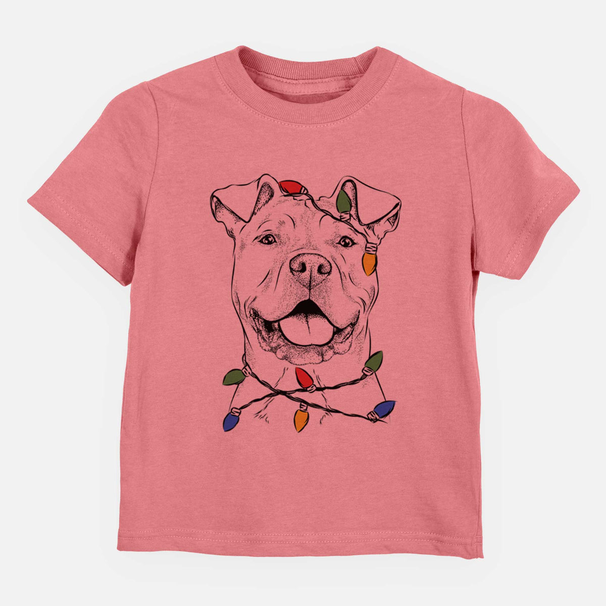 Christmas Lights Bubba Scraps the American Staffordshire Mix - Kids/Youth/Toddler Shirt