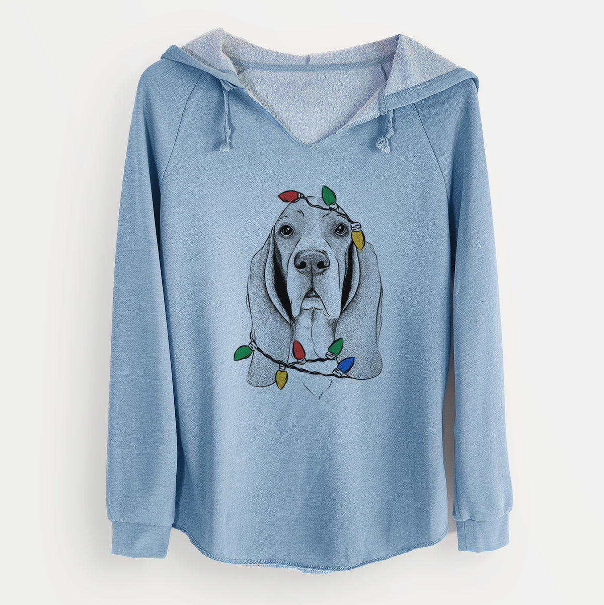Christmas Lights Buckley the Basset Hound - Cali Wave Hooded Sweatshirt