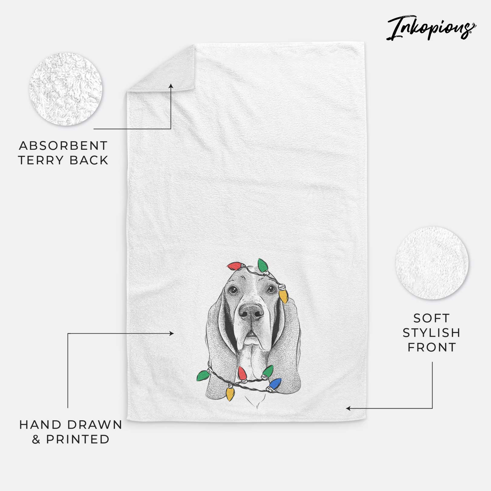 Buckley the Basset Hound Decorative Hand Towel