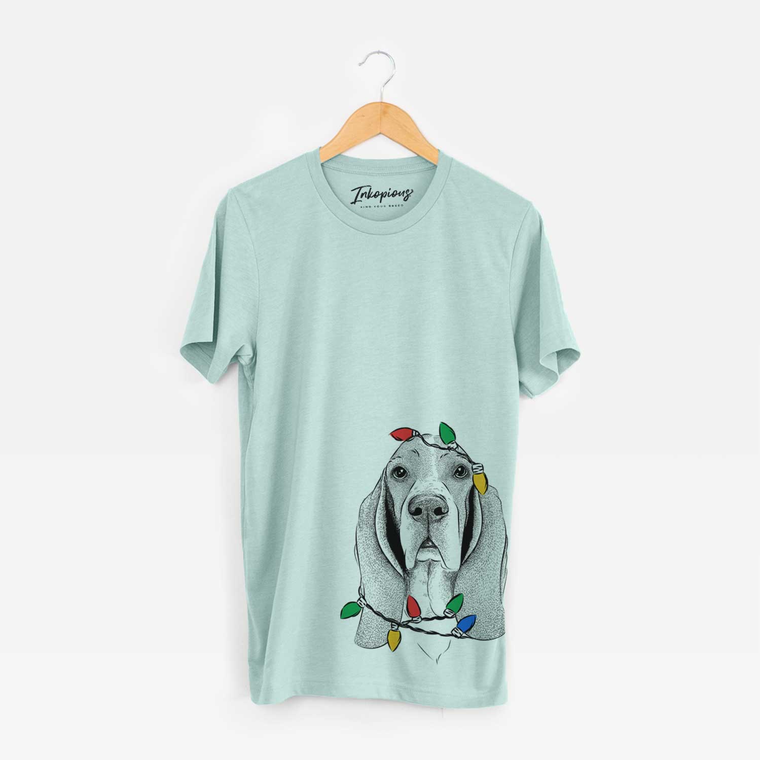 Christmas Lights Buckley the Basset Hound - Unisex Crewneck