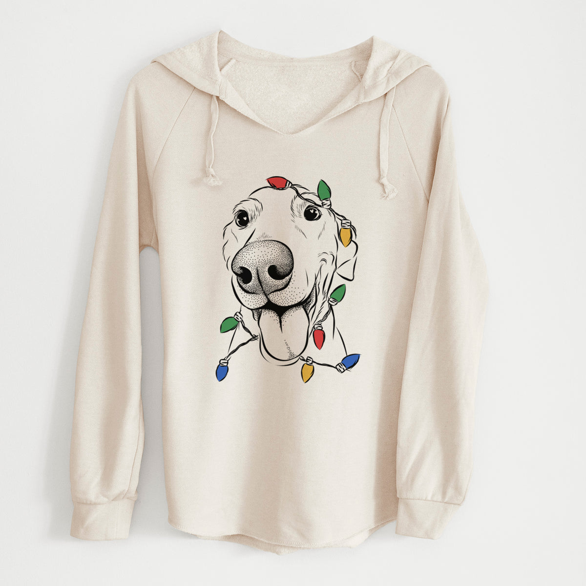 Christmas Lights Buddy the Buddy the Sato / American Village Dog - Cali Wave Hooded Sweatshirt